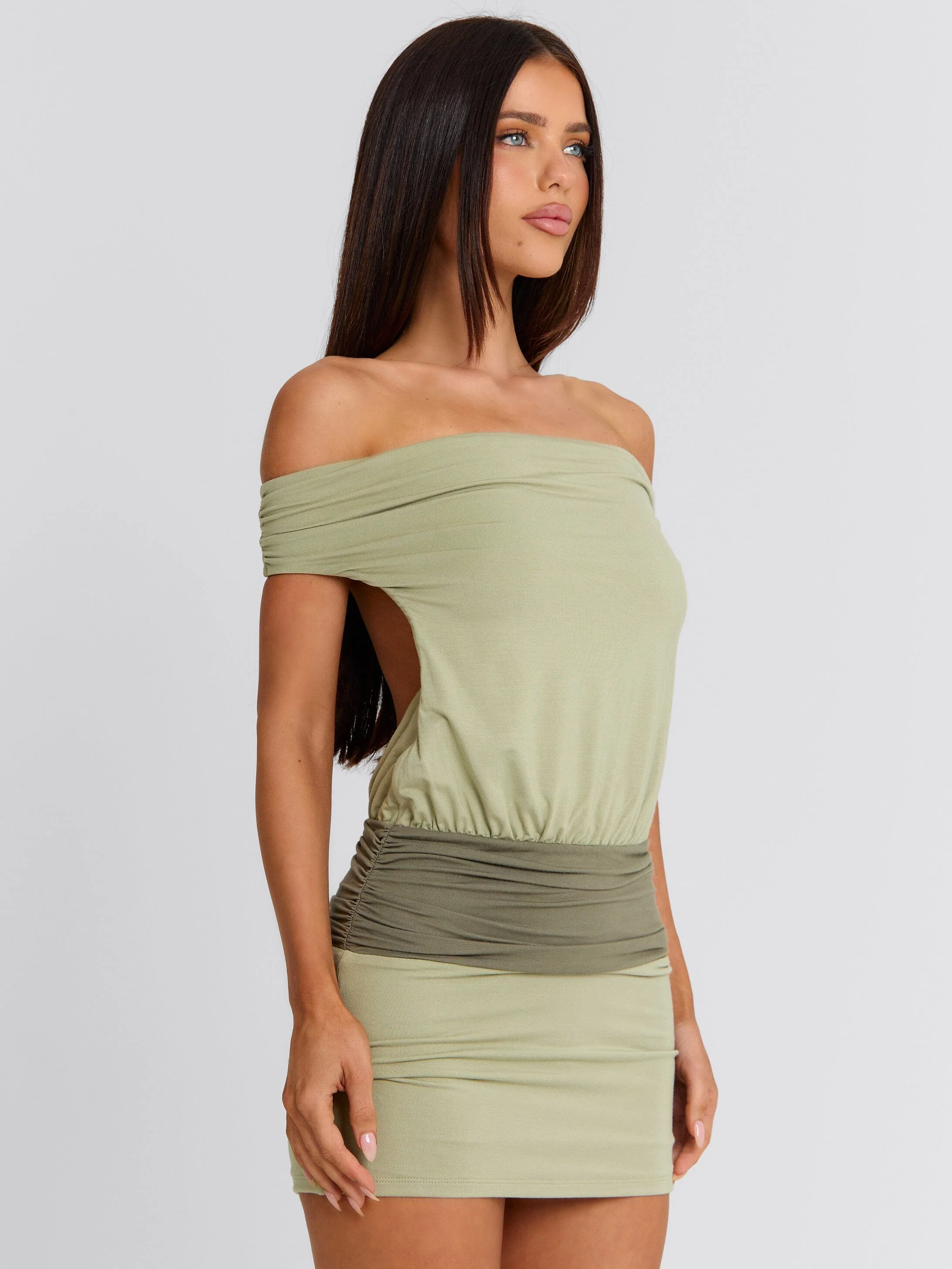 SHILOU MINI DRESS SAGE