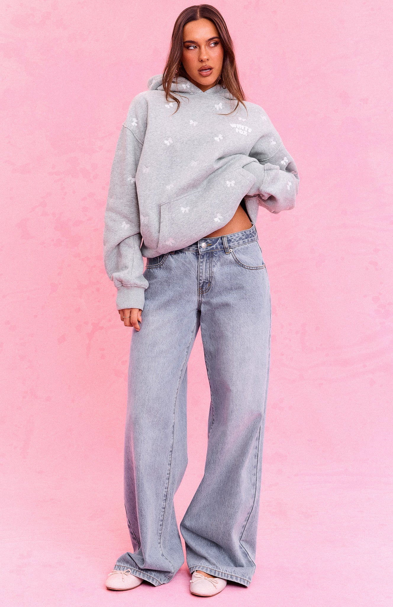 The Social Club Lottie Oversized Hoodie Dark Grey Marle
