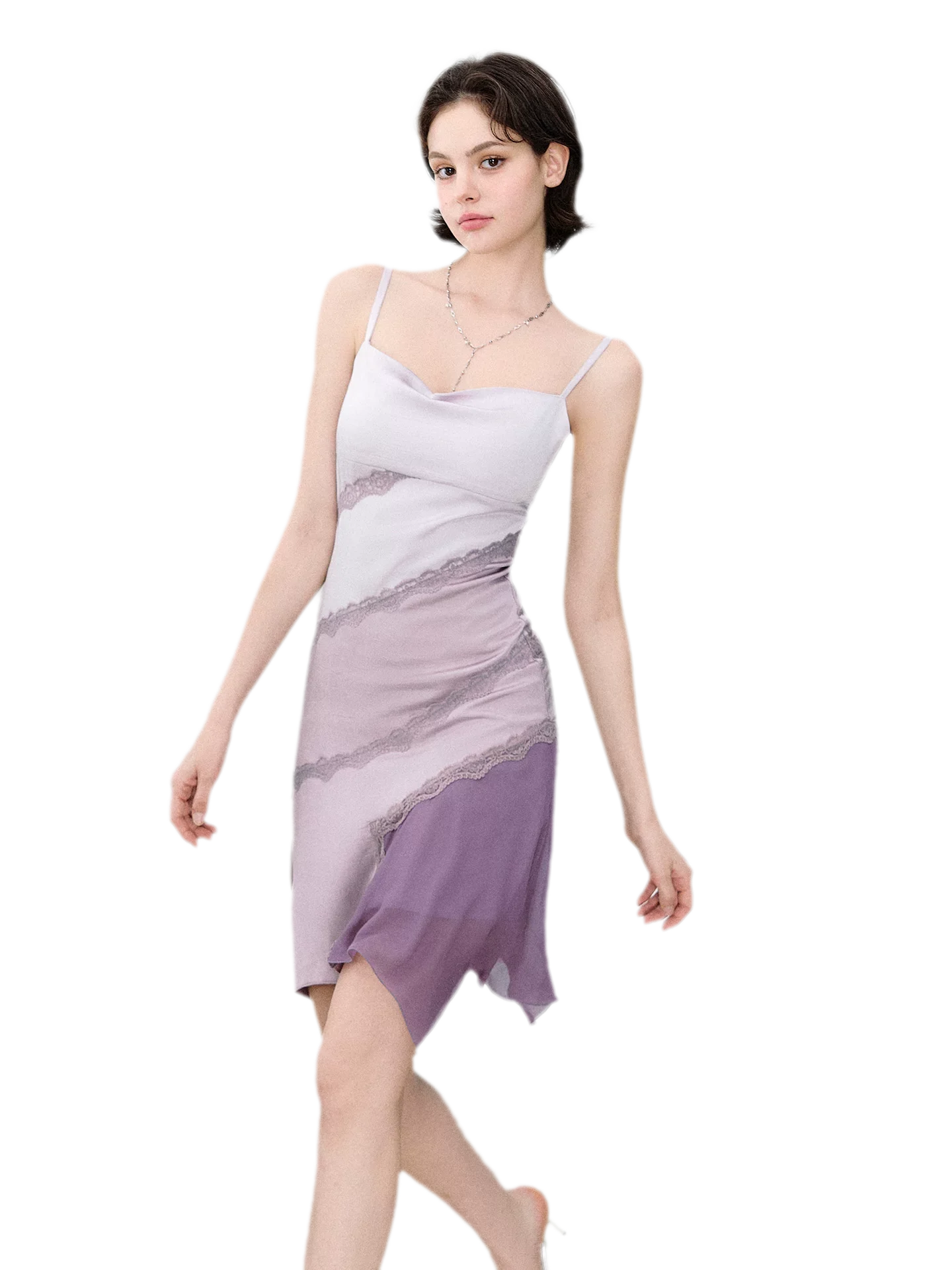 Asymmetric Satin Cami Dress | Final Sale
