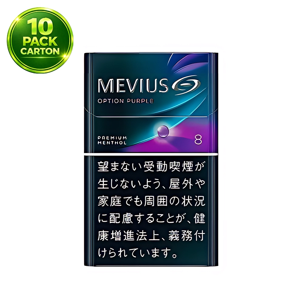 MEVIUS PREMIUM MENTHOL OPTION PURPLE 8mg- 1 Carton (10 Packs) | Buy 5 Get 1 FREE