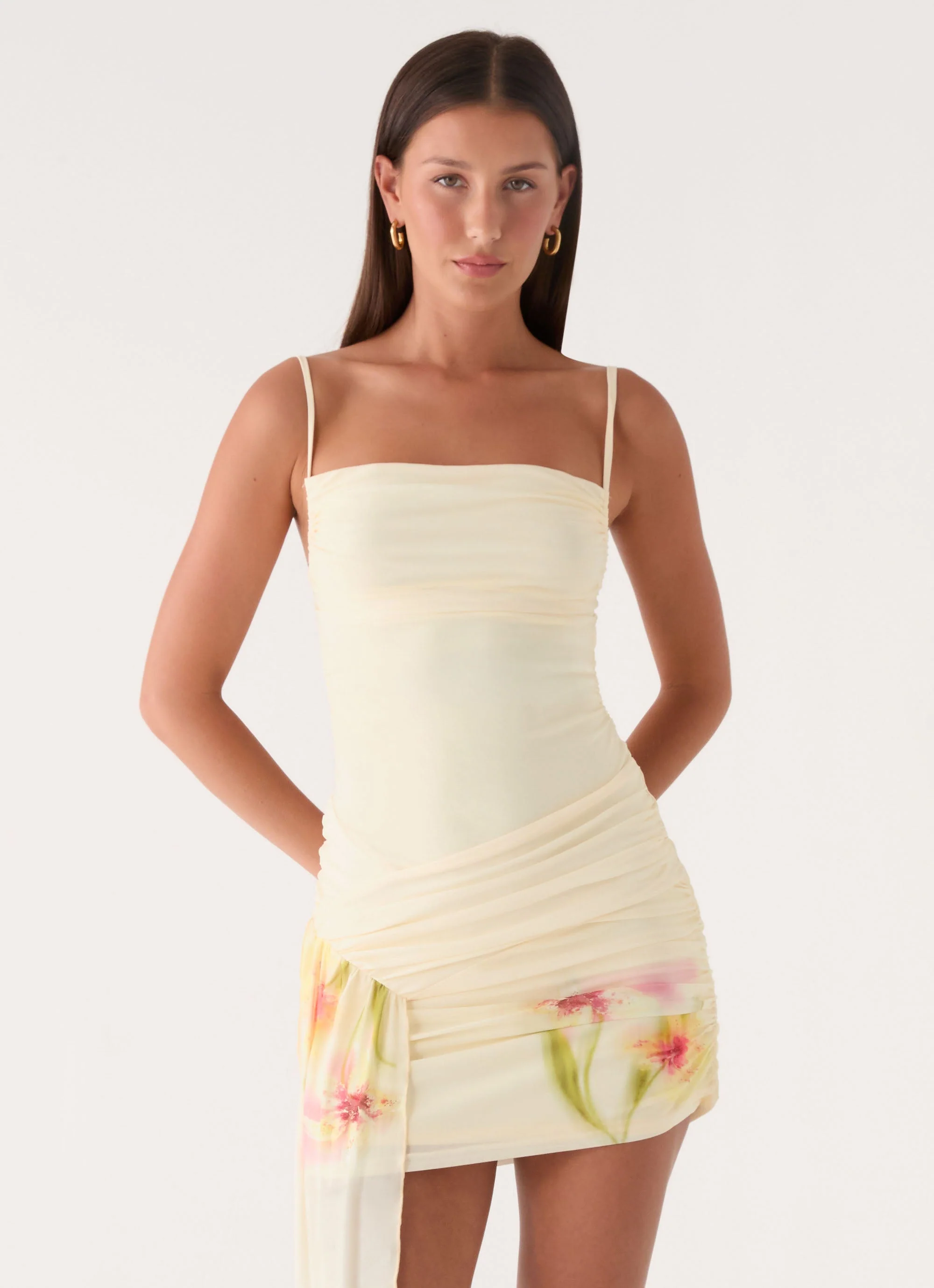 Syna Sash Mini Dress - Soft Lily - luluinthesky