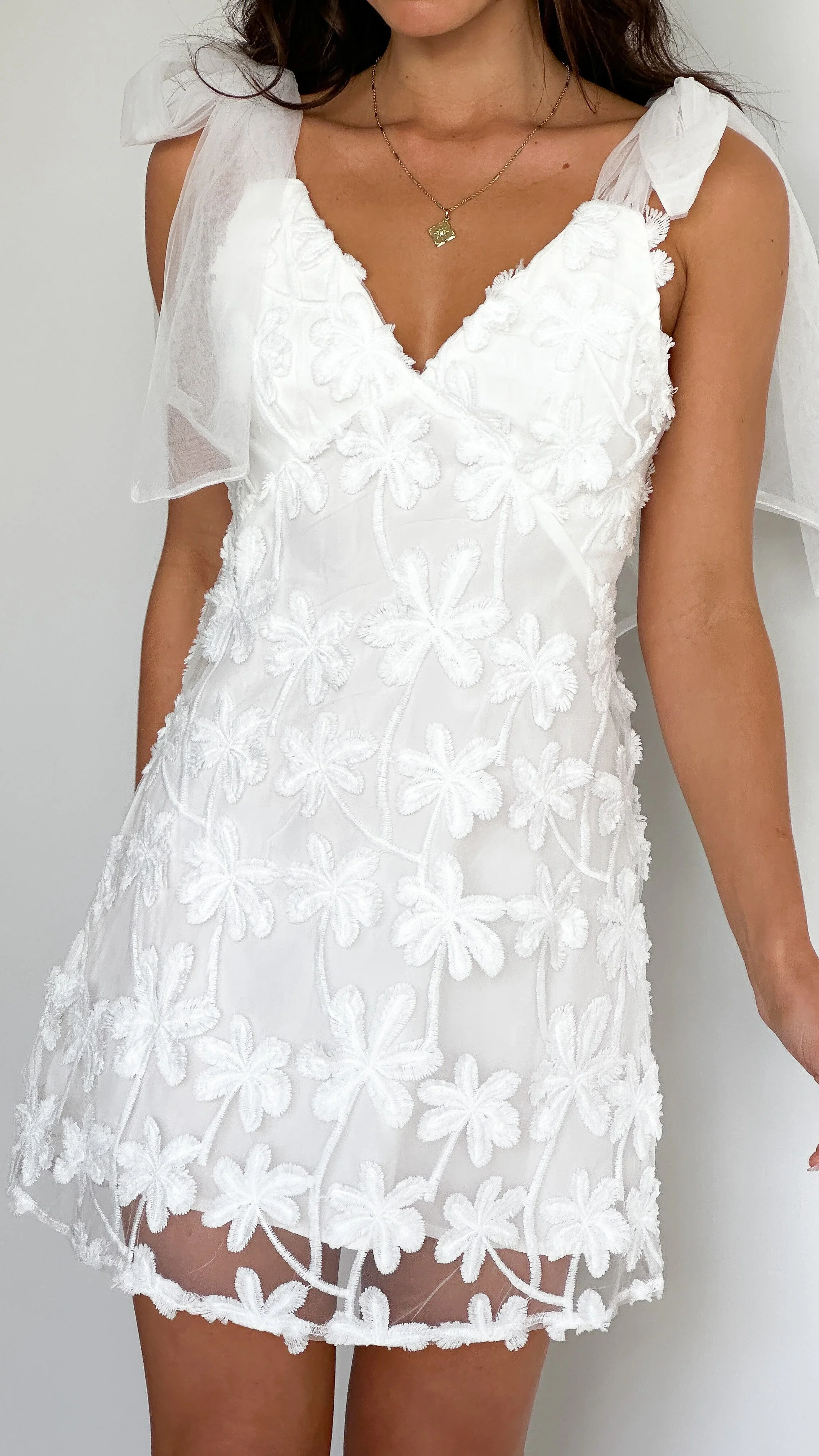 Elizabeth Mini Dress - White - luluinthesky