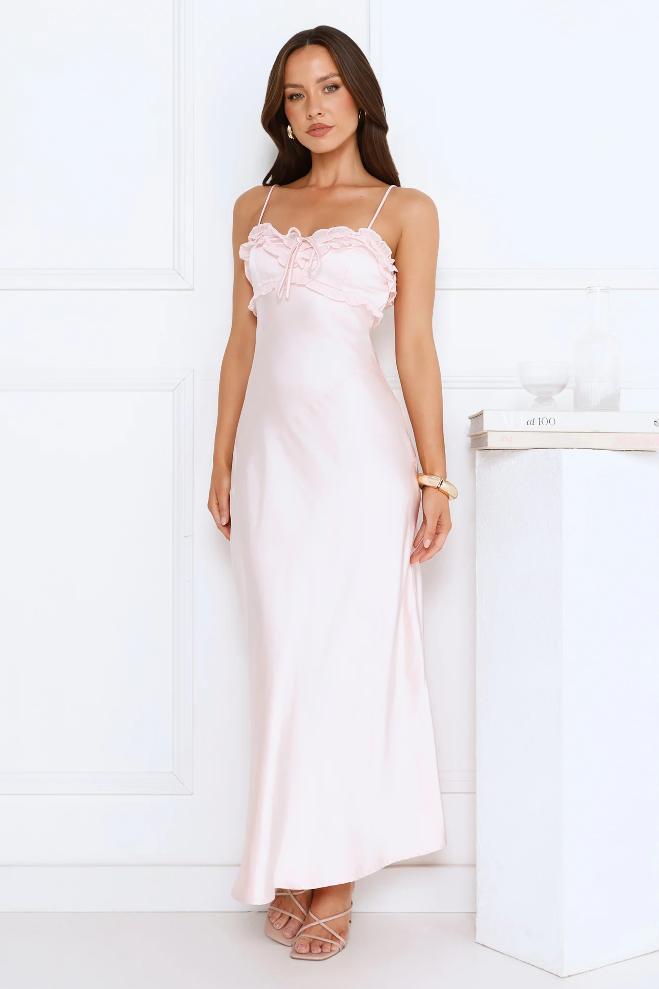 Dreamscape Luxe Satin Maxi Dress Pink