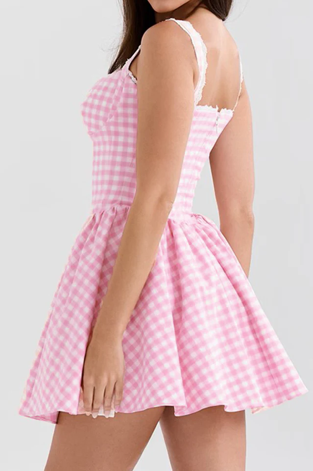 Brigite Plaid Cotton Dress