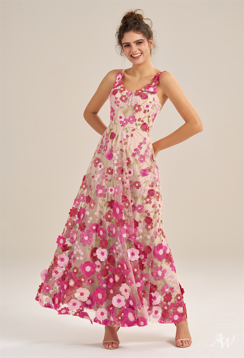 Alison A-line Tulle V-Neck Dresses