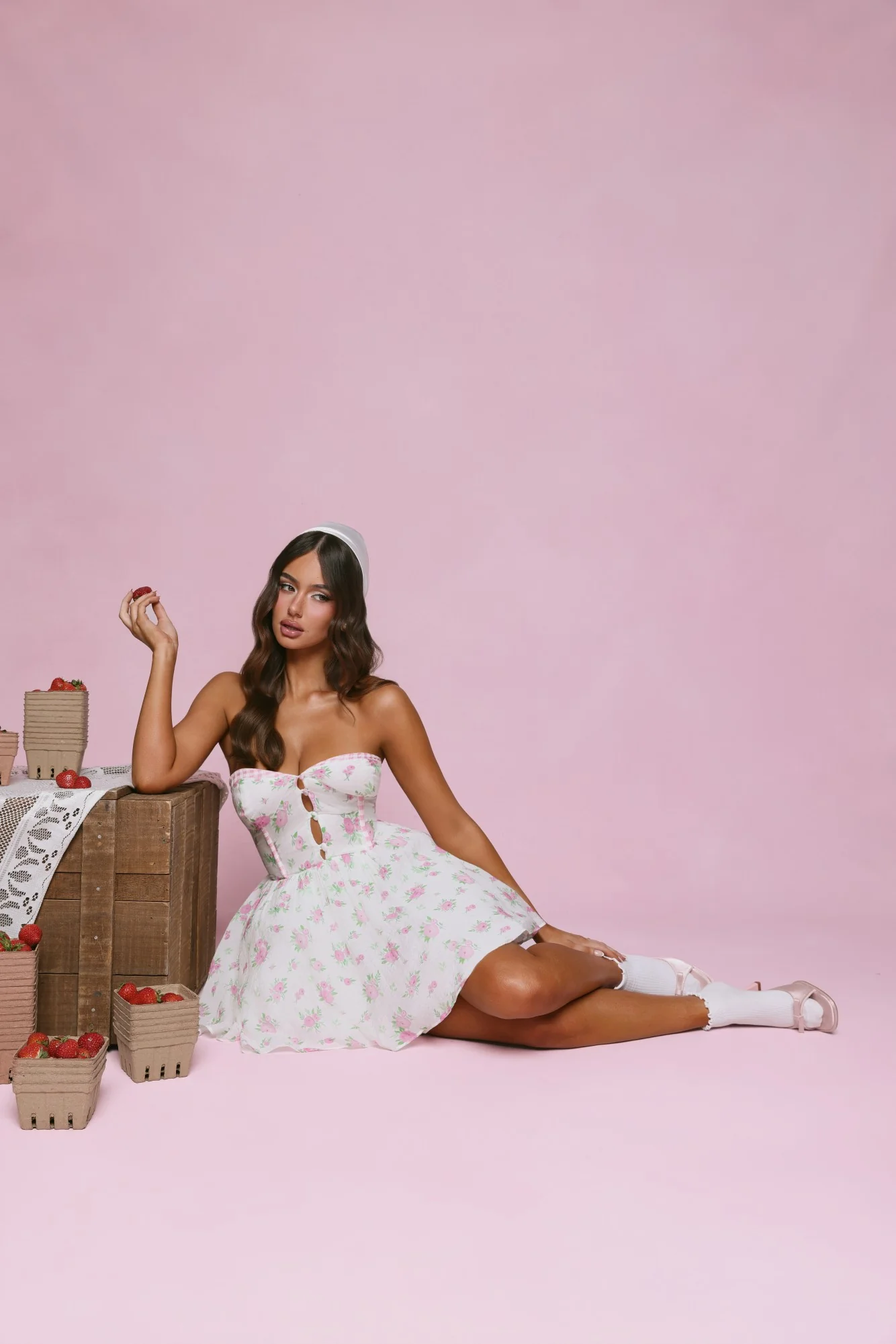 Lush And Lovely Strapless Mini Dress White