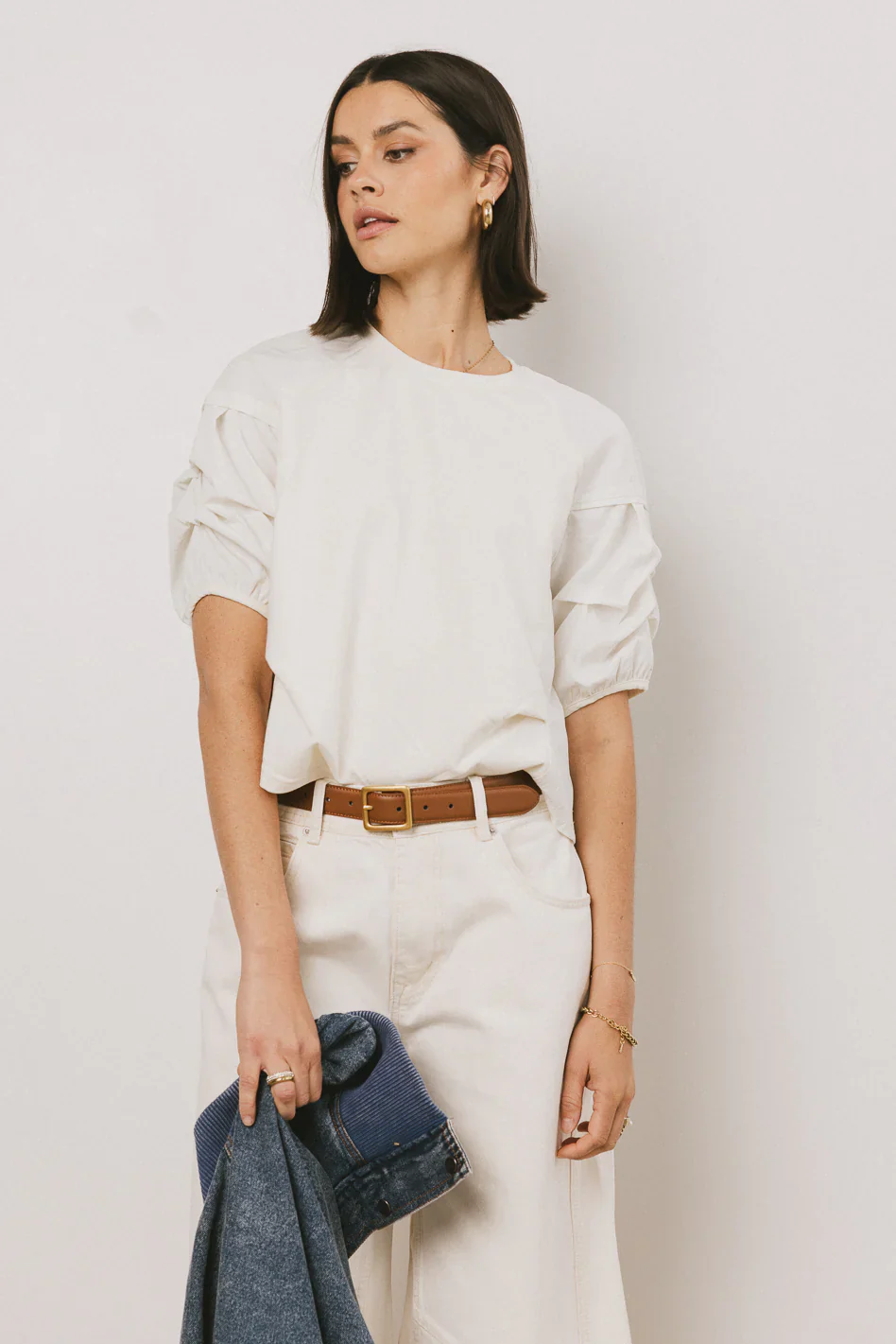 Wyatt Tiered Sleeve Top in Cream