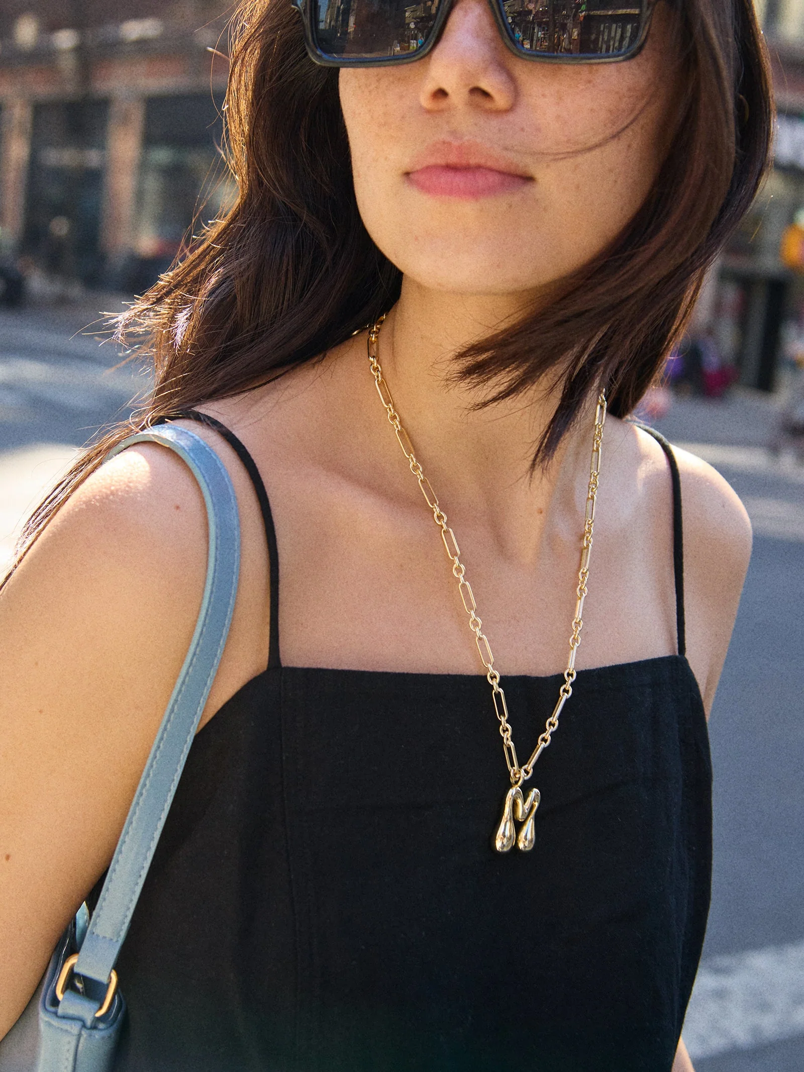 Oversized Bubble Custom Initial Necklace - Oversized Bubble Initial