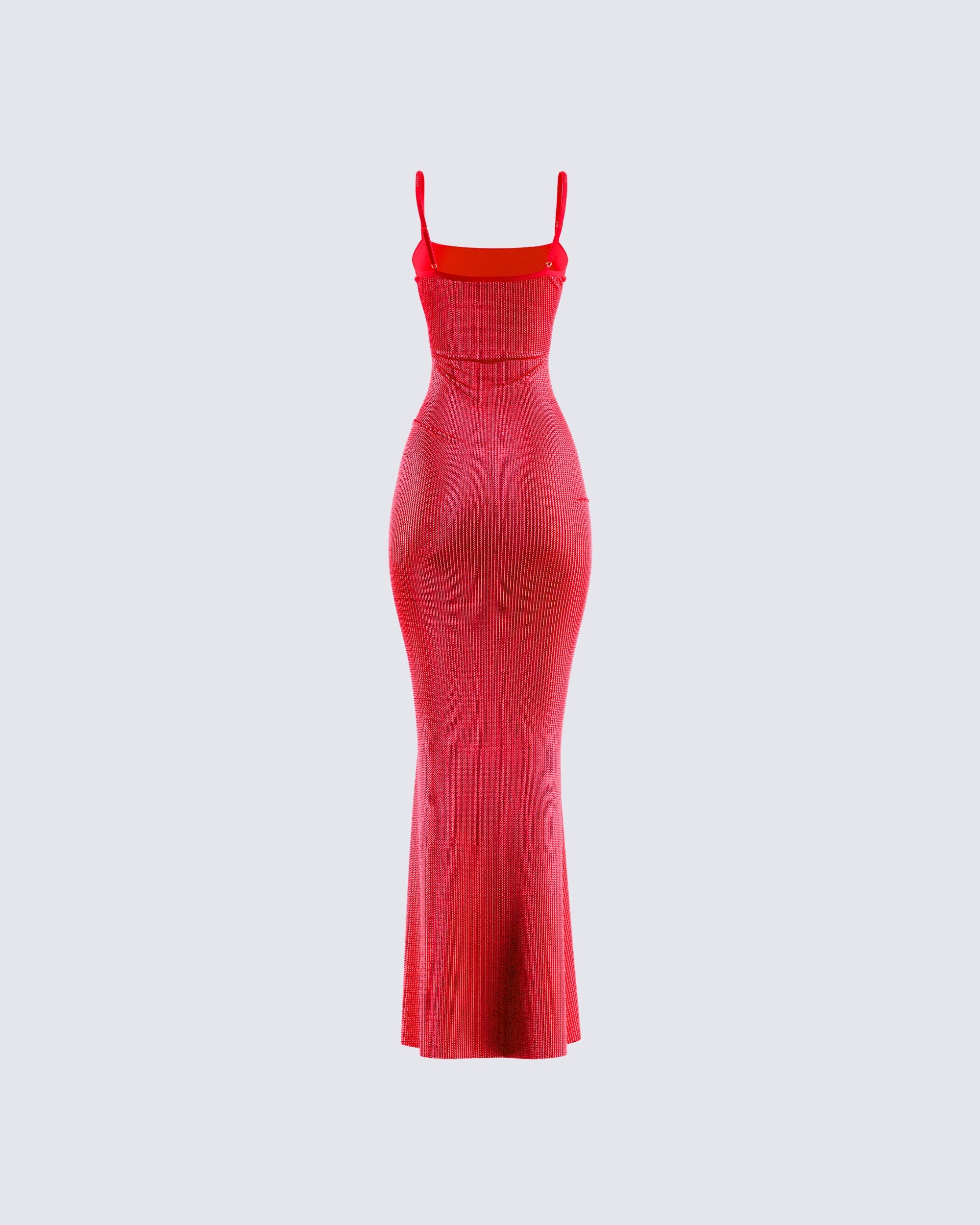 Numa Red Rhinestone Gown