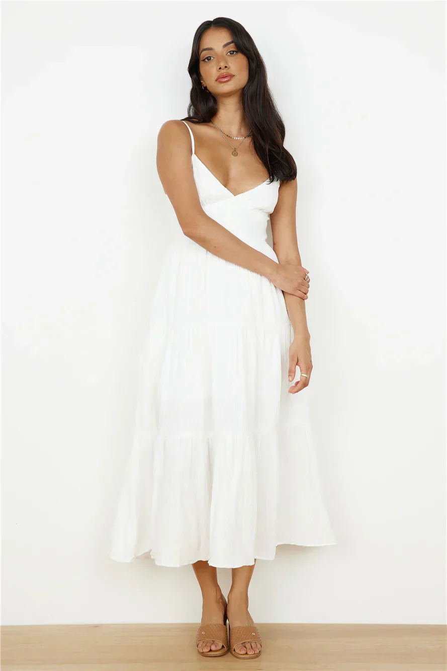Share The Love Maxi Dress White - luluinthesky