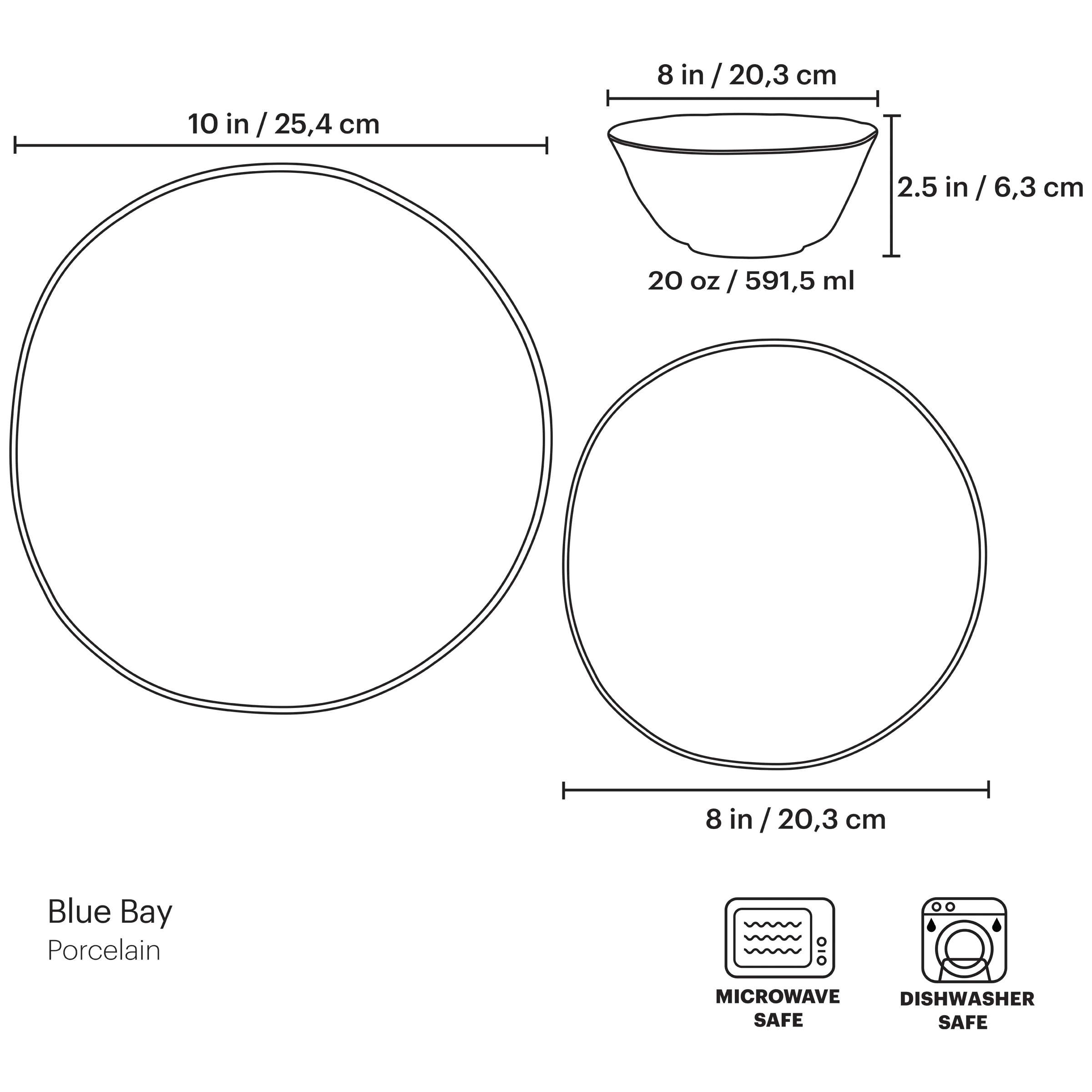 Blue Bay 24-Piece Dinnerware Set