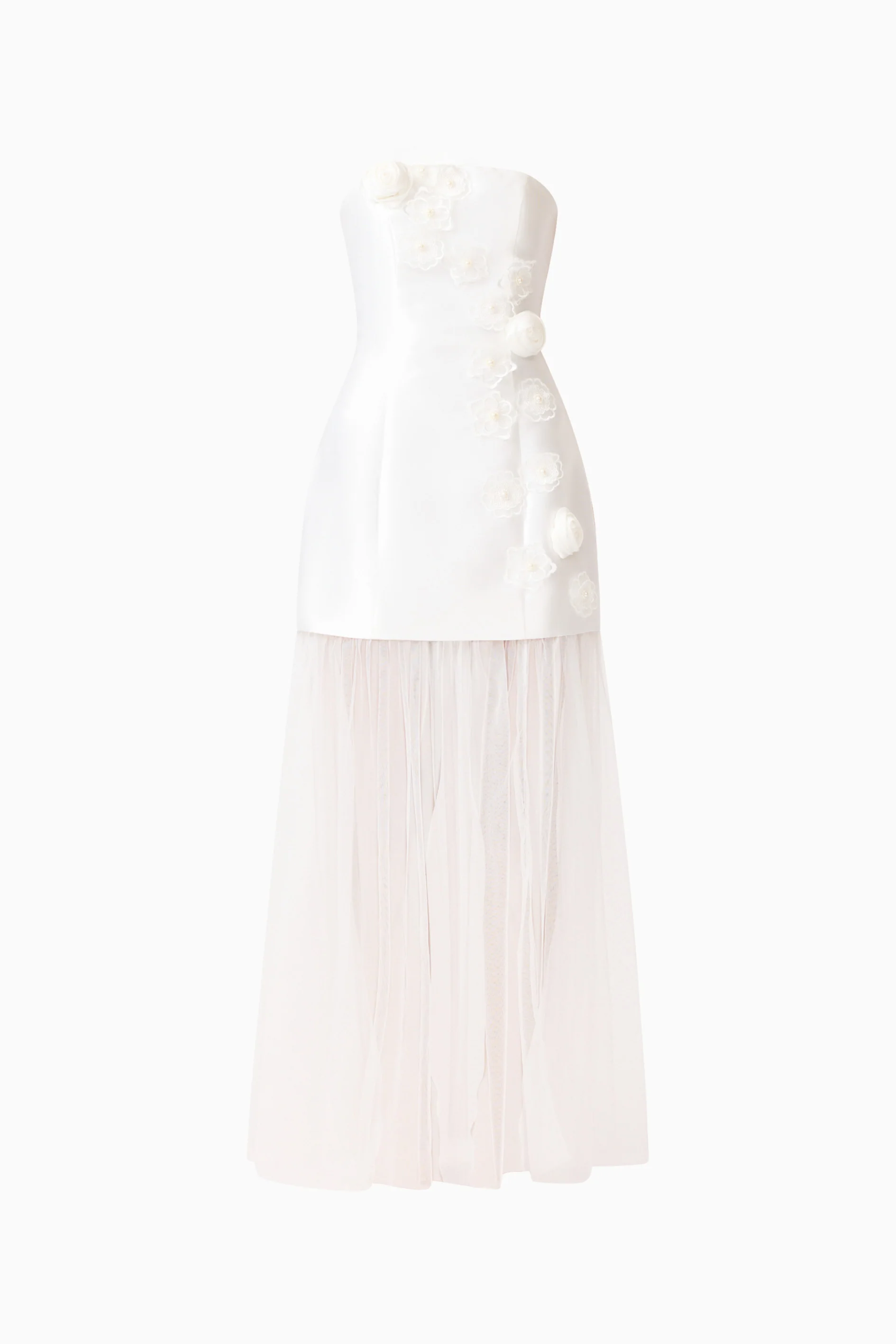 Oleander Strapless Maxi Dress In White