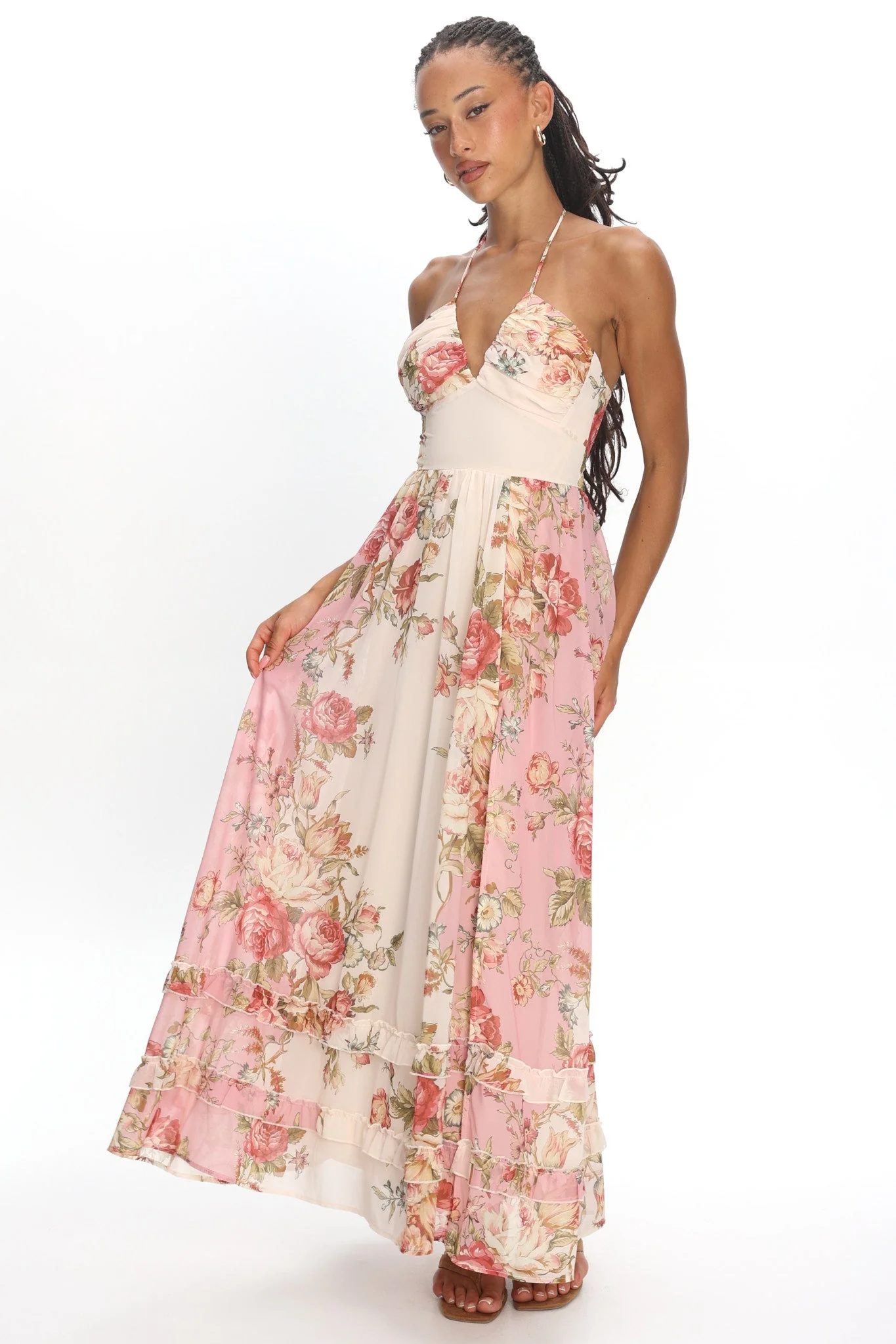 Hilariah Halter Maxi Dress Pink