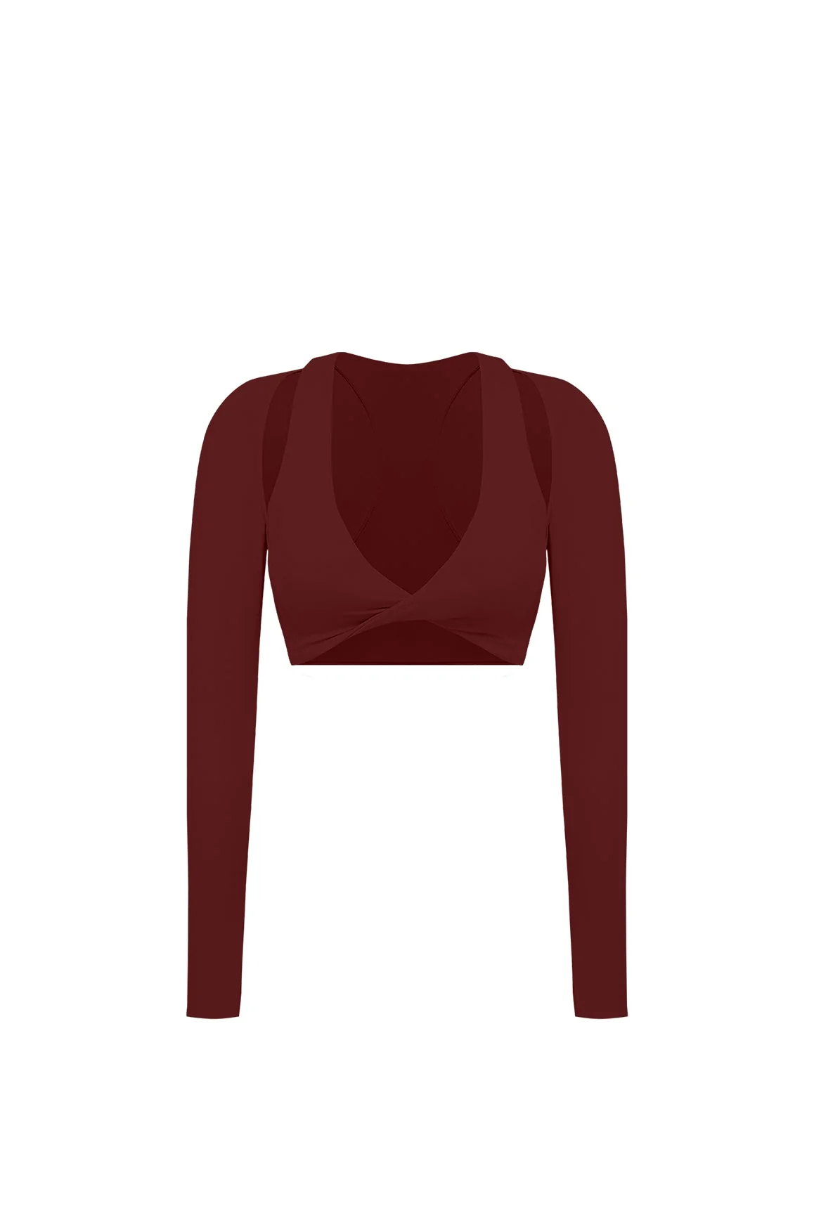 Twist-Front Shoulder Cut Crop Top