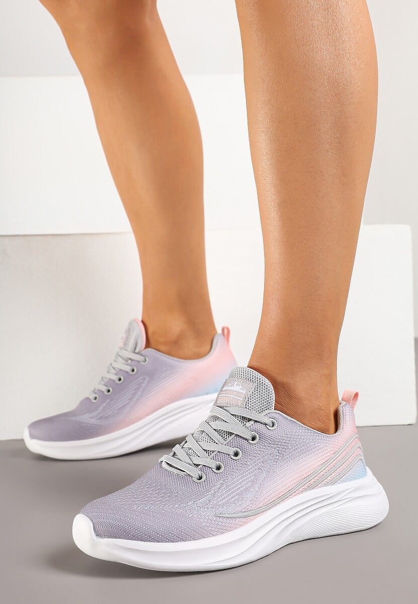 Jasnoszare Buty Sportowe Sneakersy Zdobione Efektem Ombre Banelissa