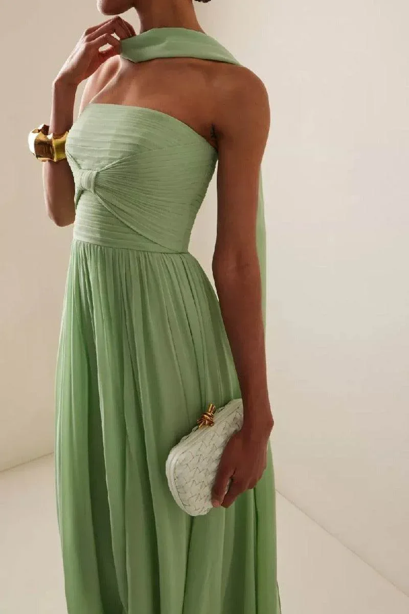 A-line Maxi Chiffon Wedding Guest Dresses 899235459574