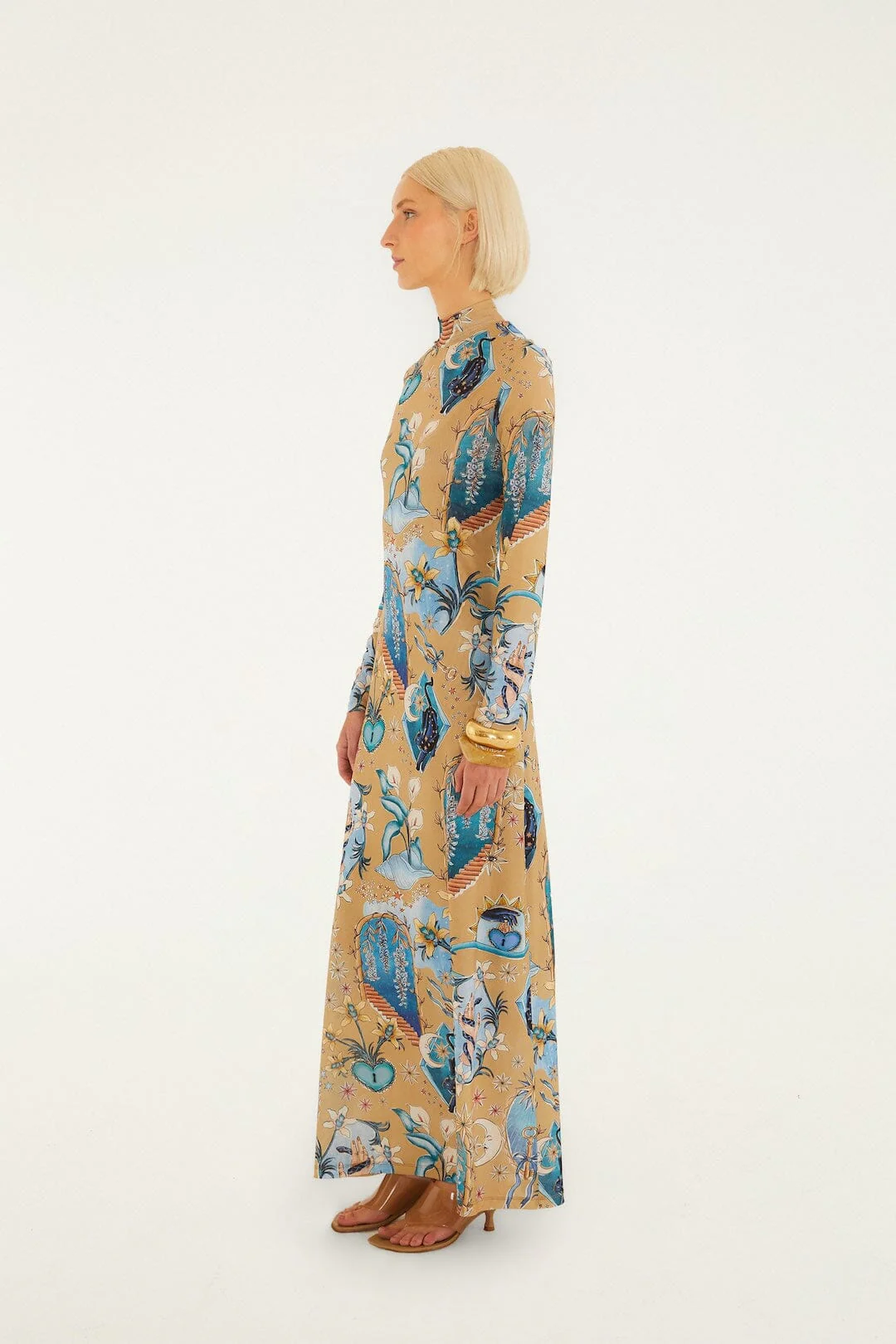 Sand Mystical Long Sleeve Maxi Dress