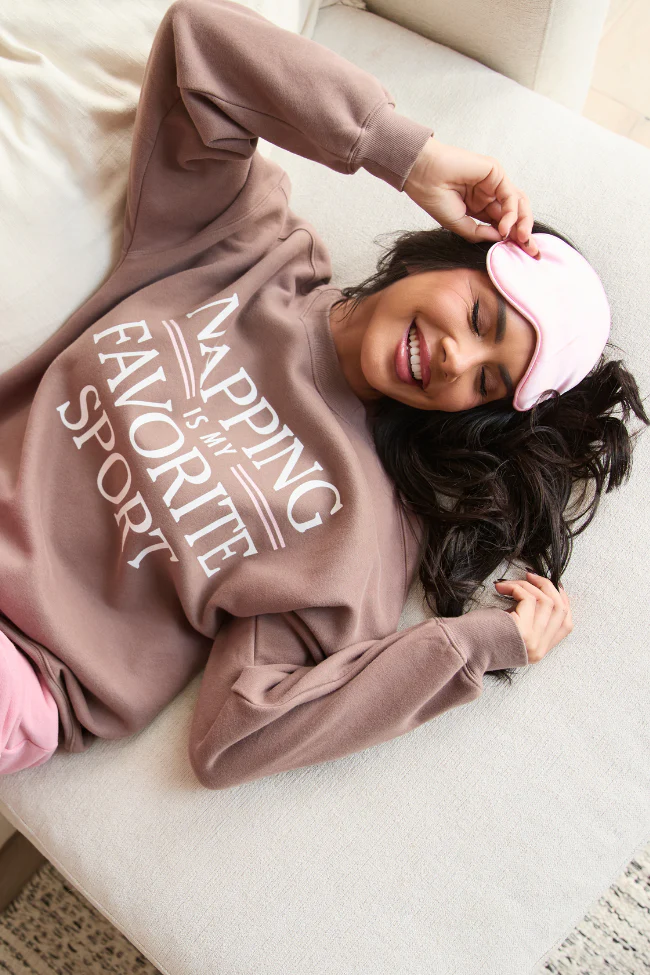 Napping Mocha Graphic Sweatshirt