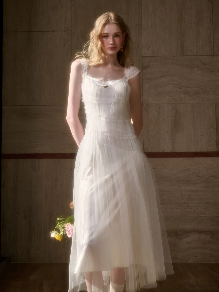 100% Soft Fluffy Tulle Long Dress