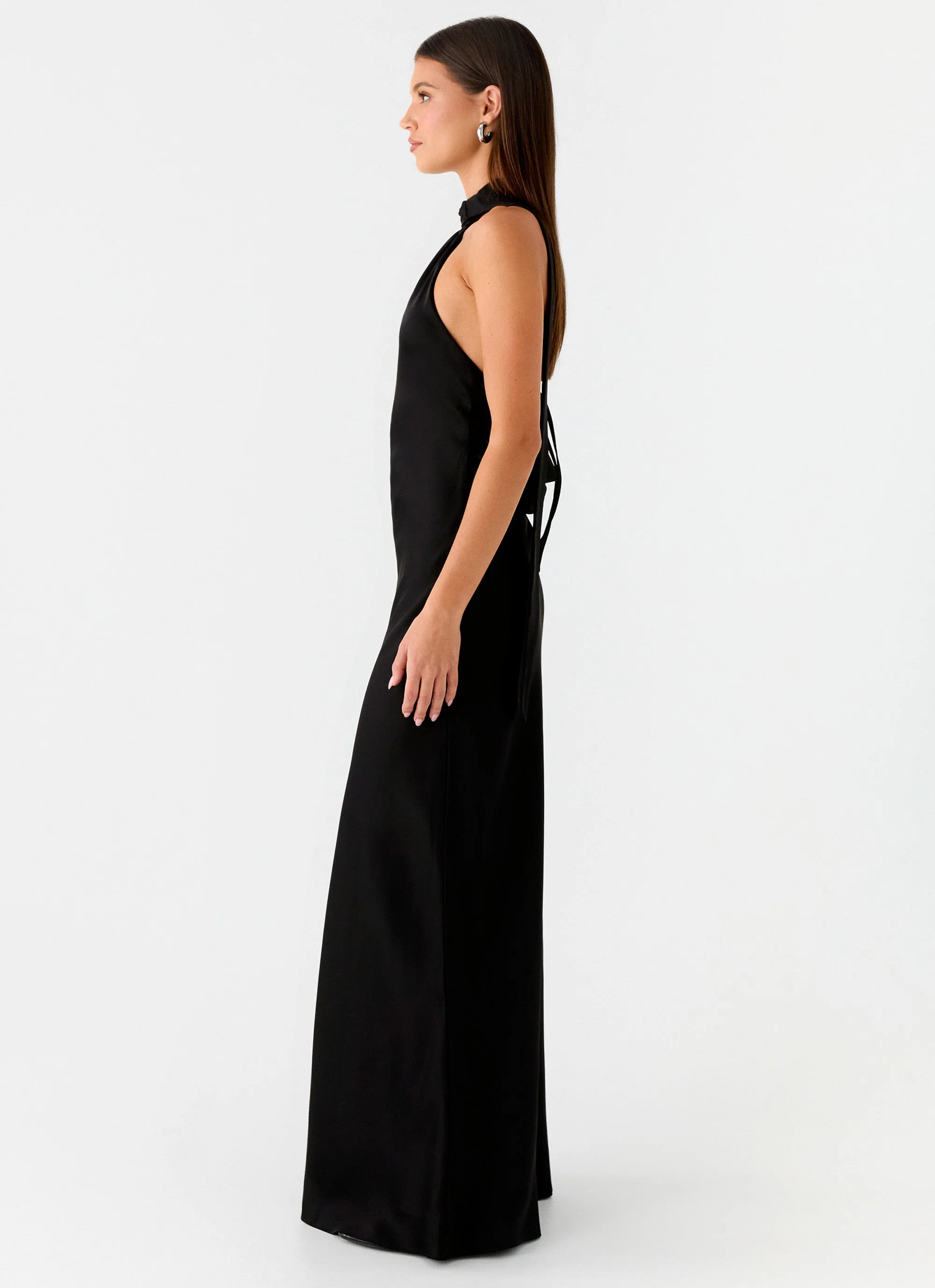 Keena Scarf Maxi Dress - Black