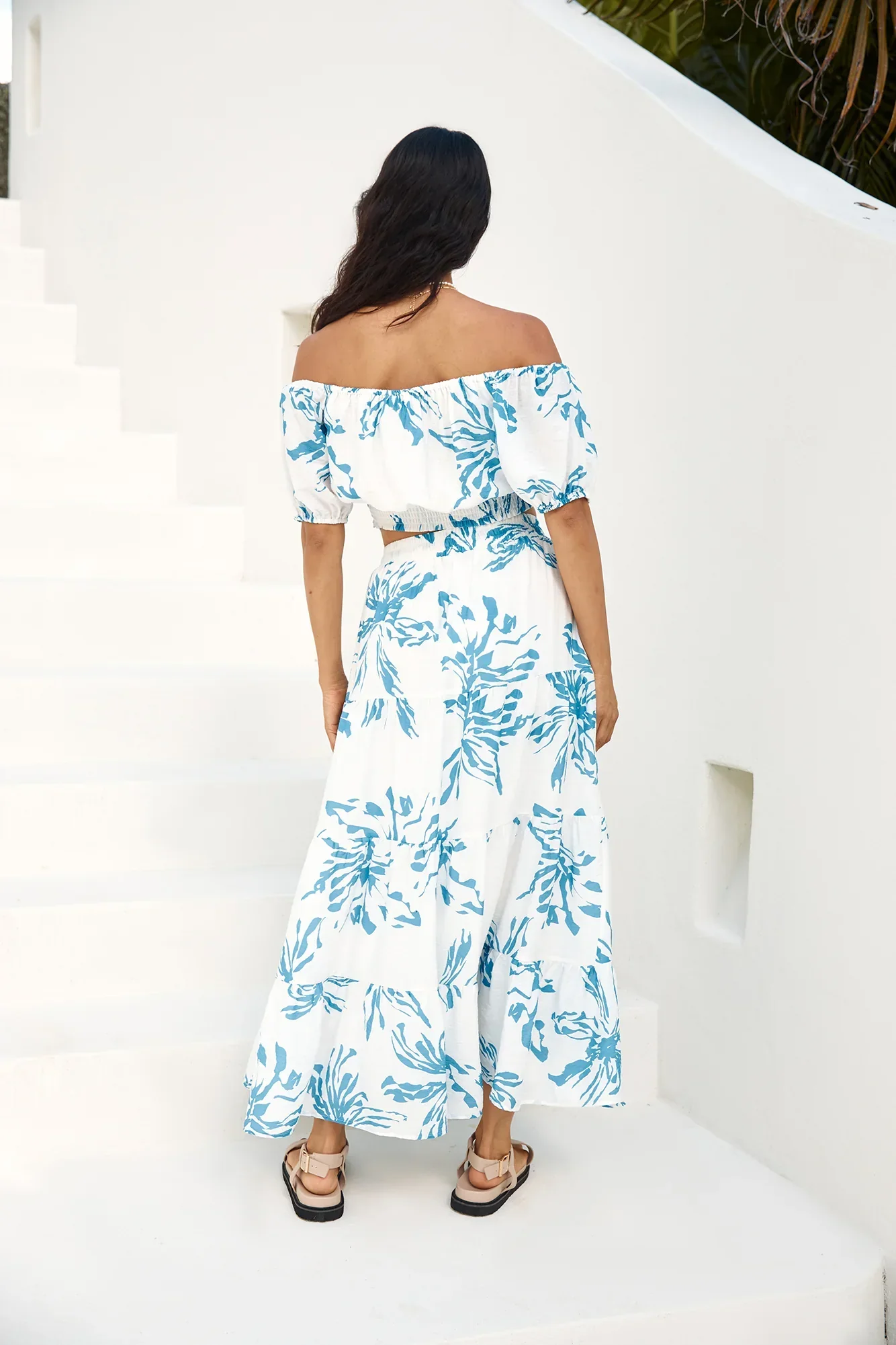 Island Whisper Maxi Skirt Blue