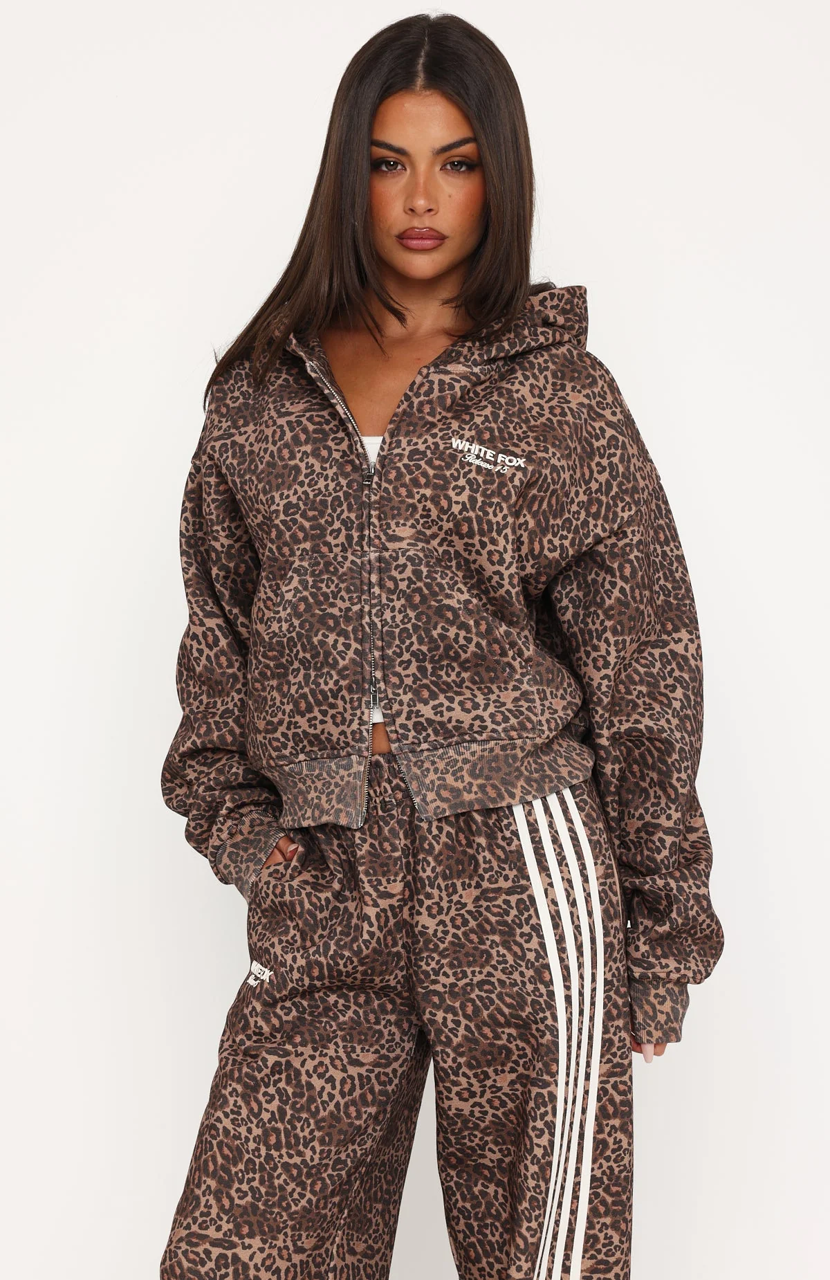 Release 15 Asalia Boxy Zip Front Hoodie Animal Print
