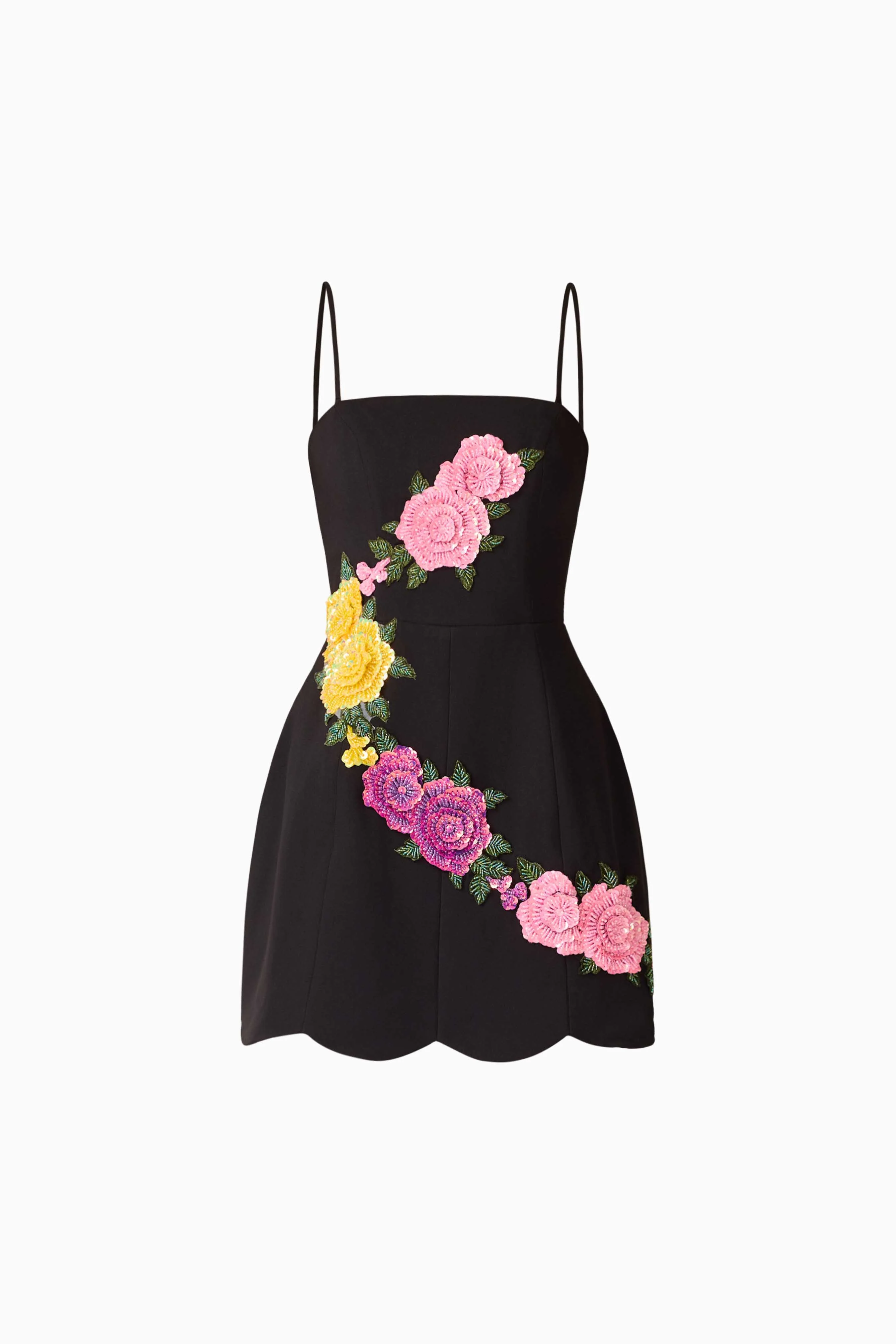 Laurentia Strapless Mini Tulip Dress in Black