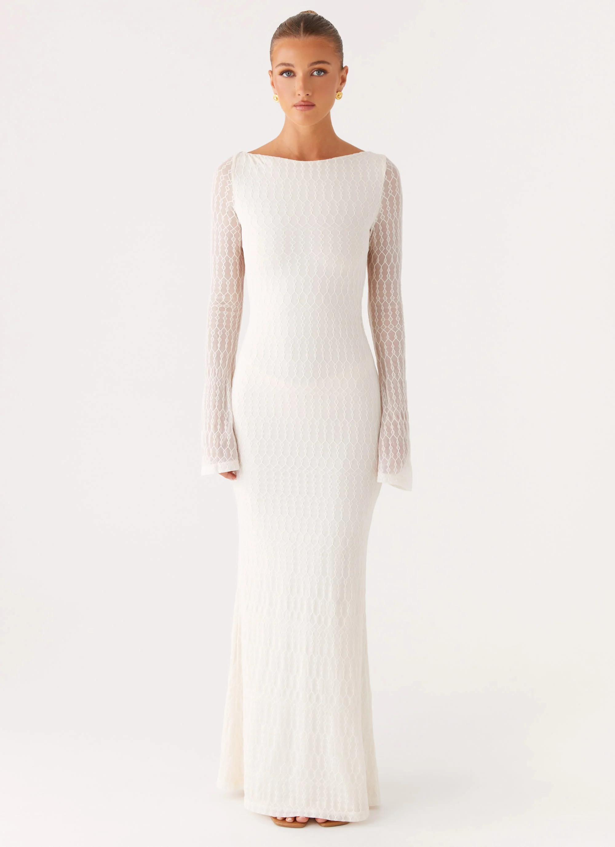 Ethereal Long Sleeve Maxi Dress - Ivory - luluinthesky