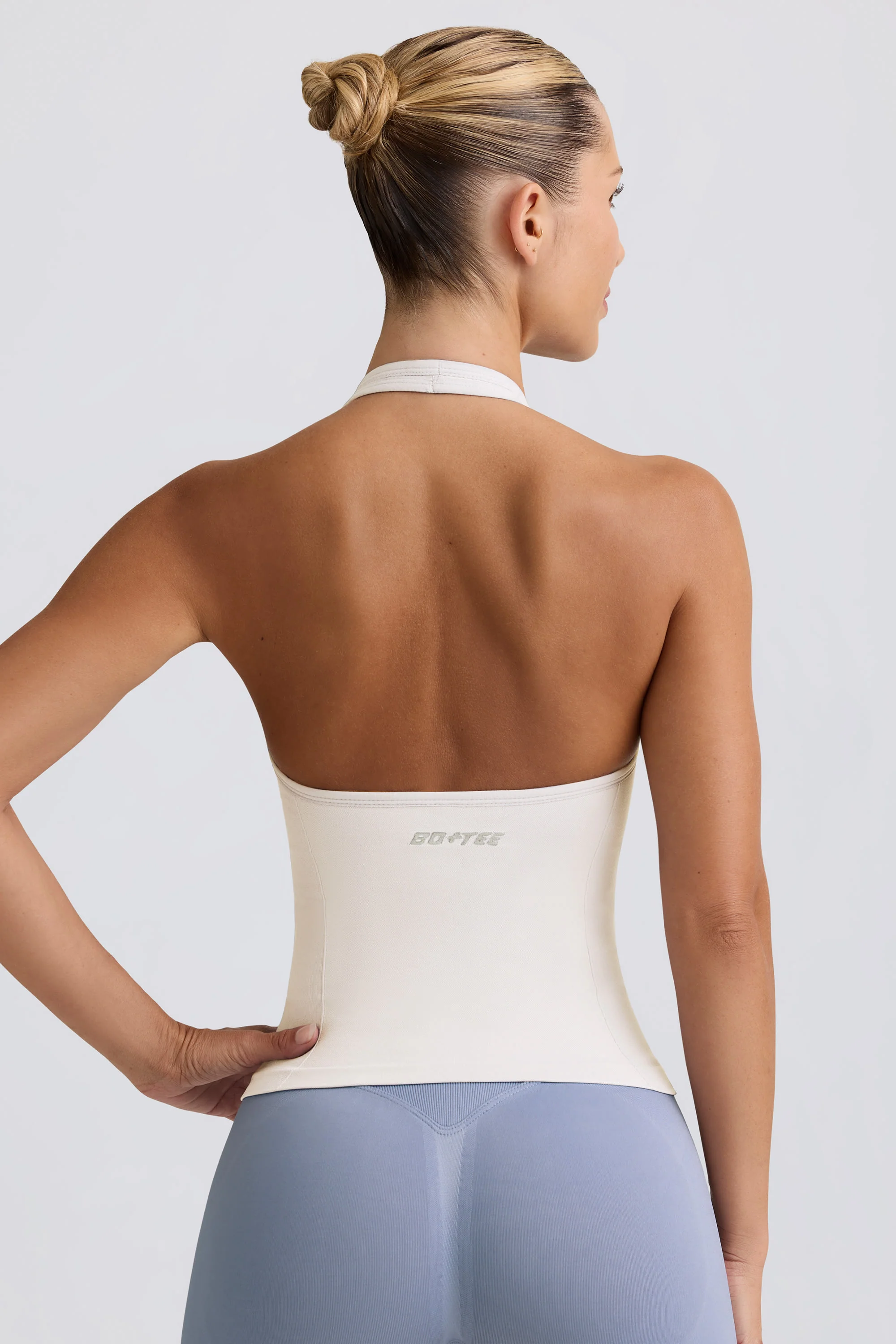 Define Luxe Halterneck Tank Top in White