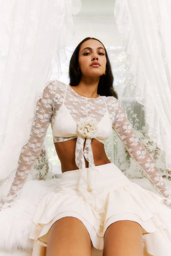 Rosette Lace Crop Top