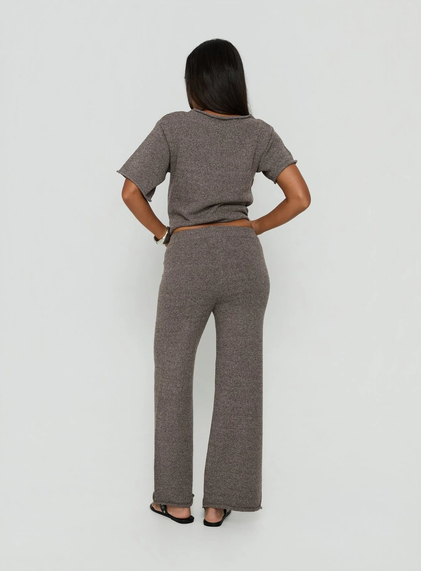 Calisse Knit Wide Leg Pants Mocha
