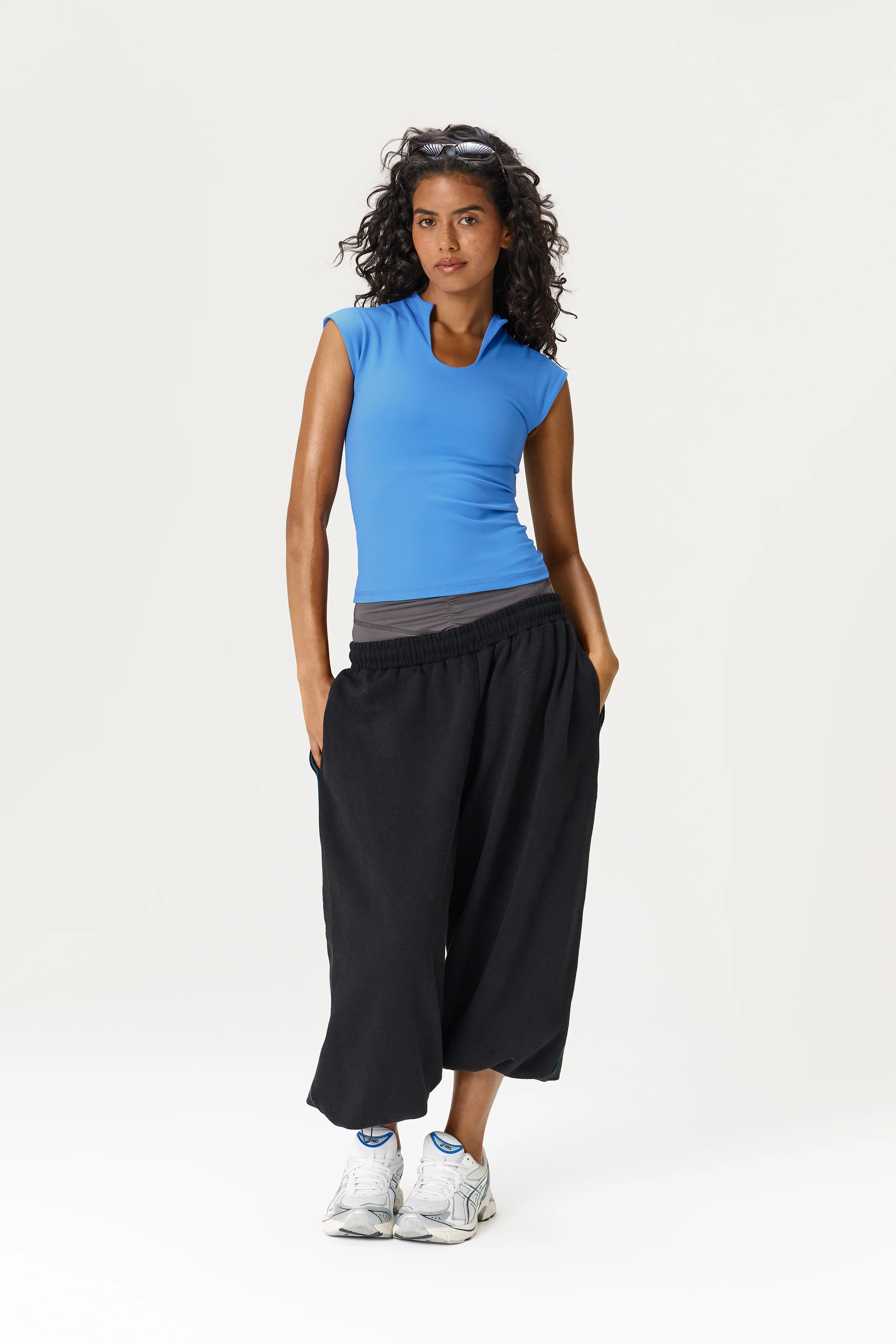 Scoop Active Capsleeve Top in Blue