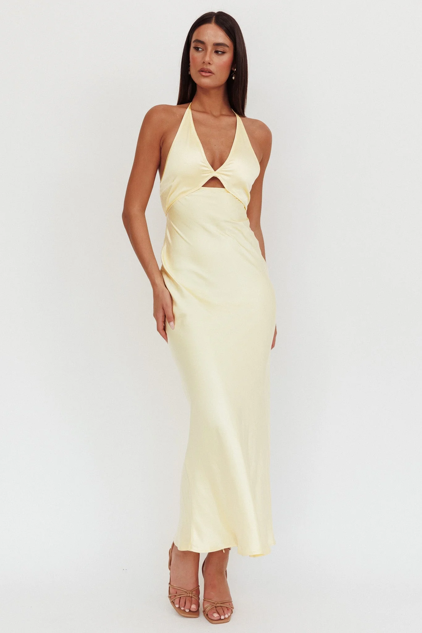 Jassinta Keyhole Bust Maxi Dress Lemon