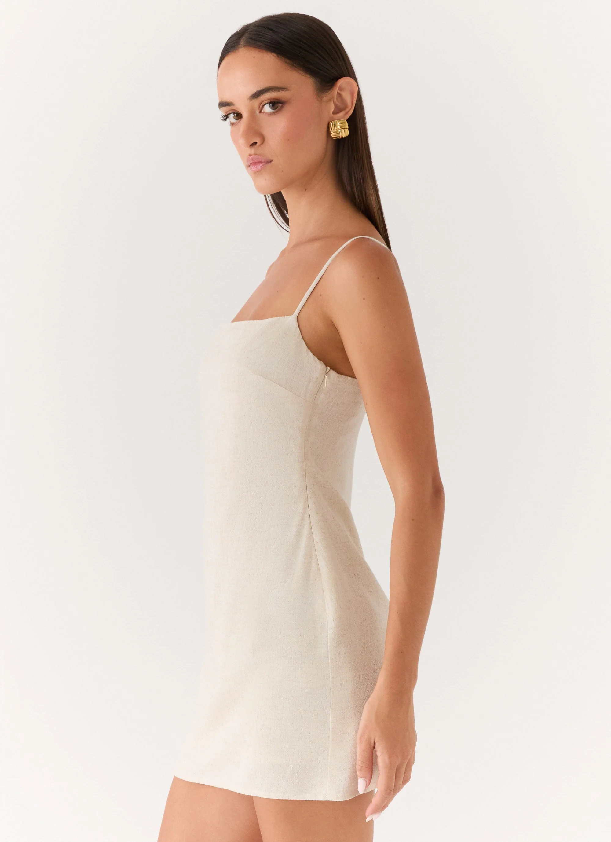 Bailee Mini Dress - Oatmeal - luluinthesky