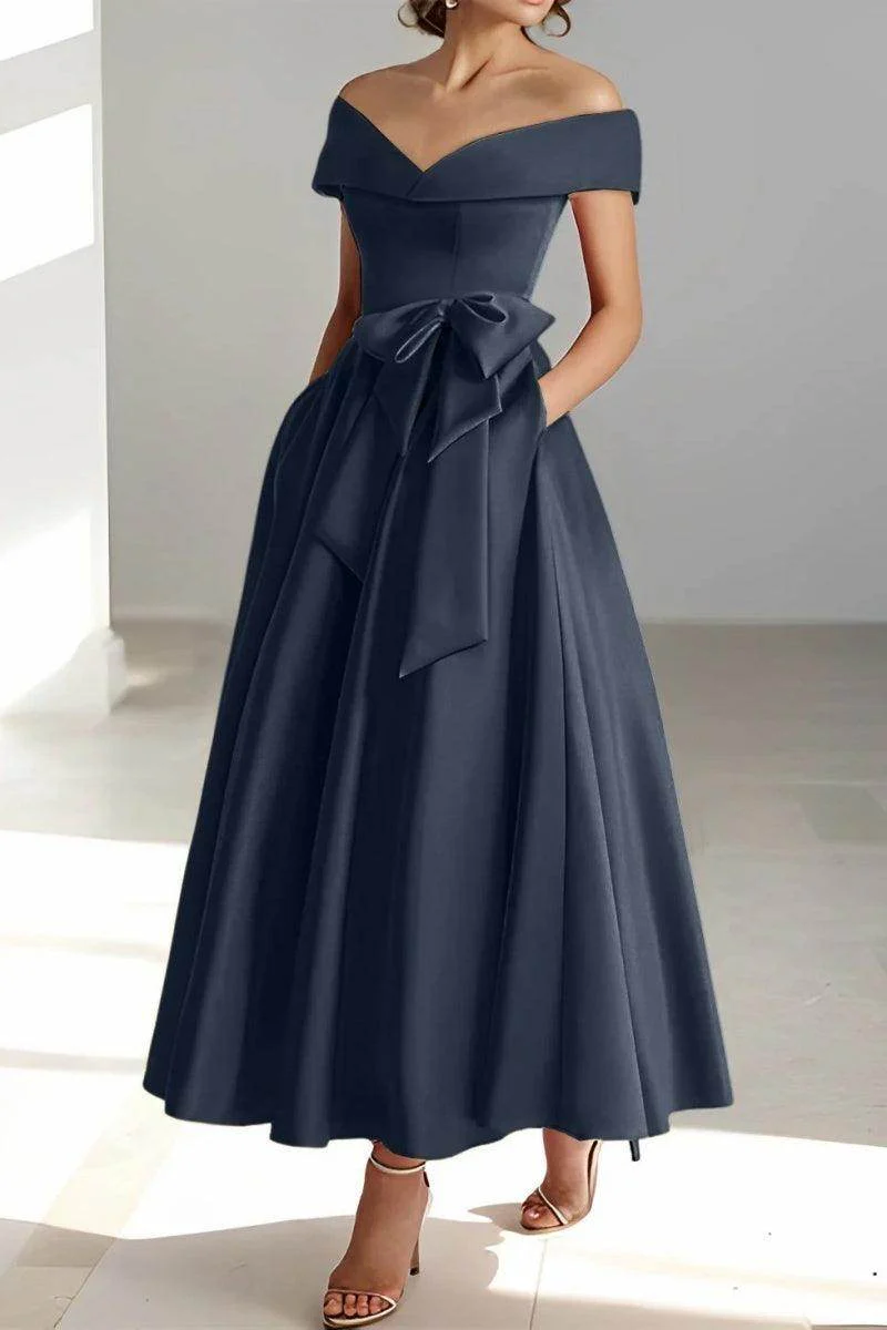 Off The Shoulder Sleeveless Ankle Length Mother Dresses CM0332