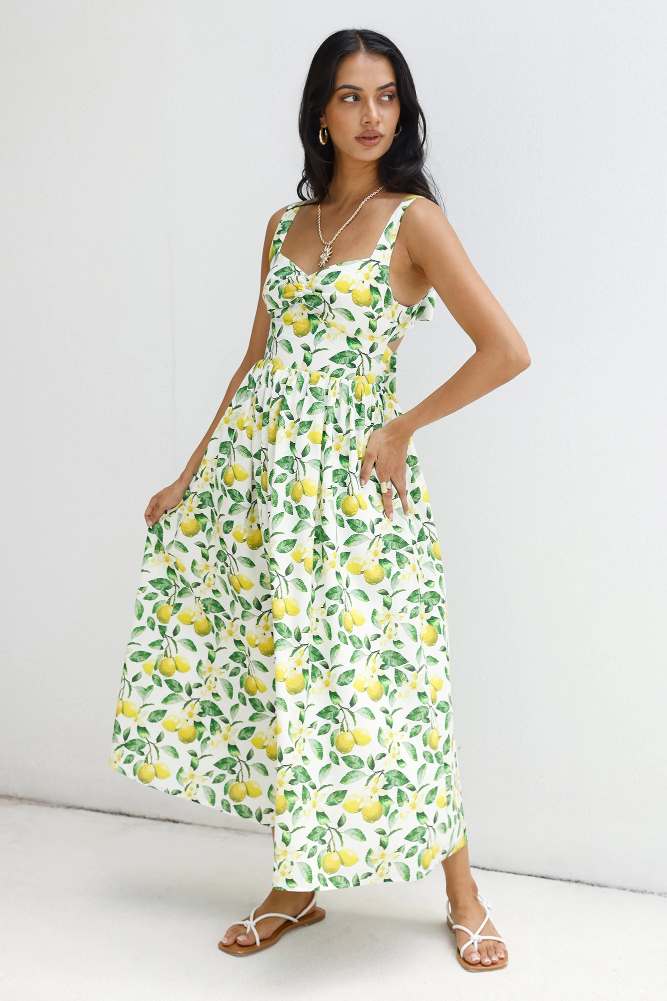 Under The Lemon Tree Midi Dress Print