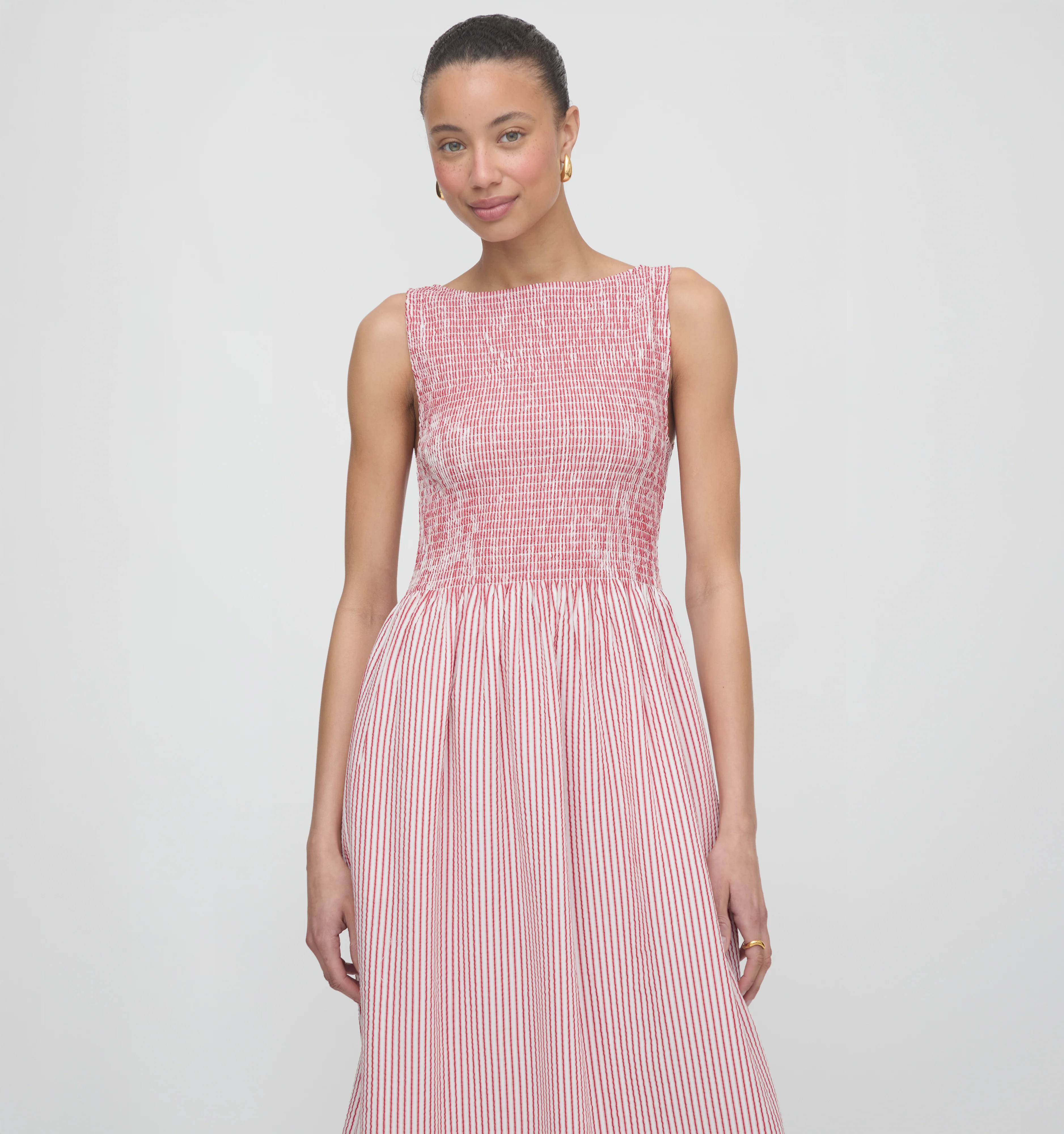The Cosima Nap Dress - Red Ticking Stripe