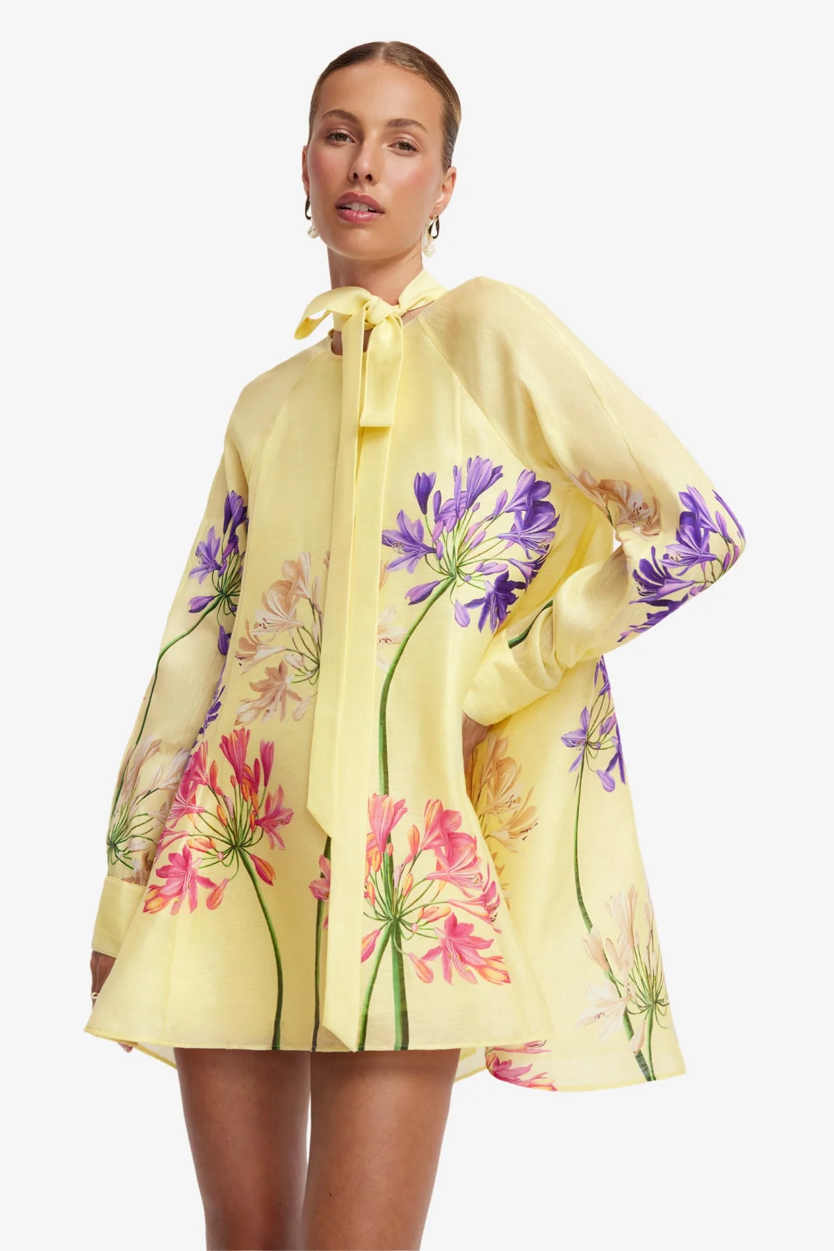 Libby Mini Dress - Agapanthus Print