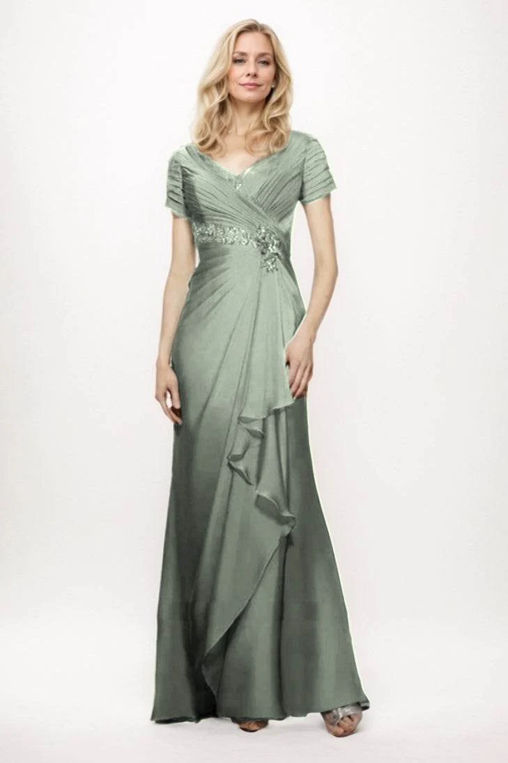 Sheath-Column Maxi Chiffon Mother Of The Bride Dress CM0277