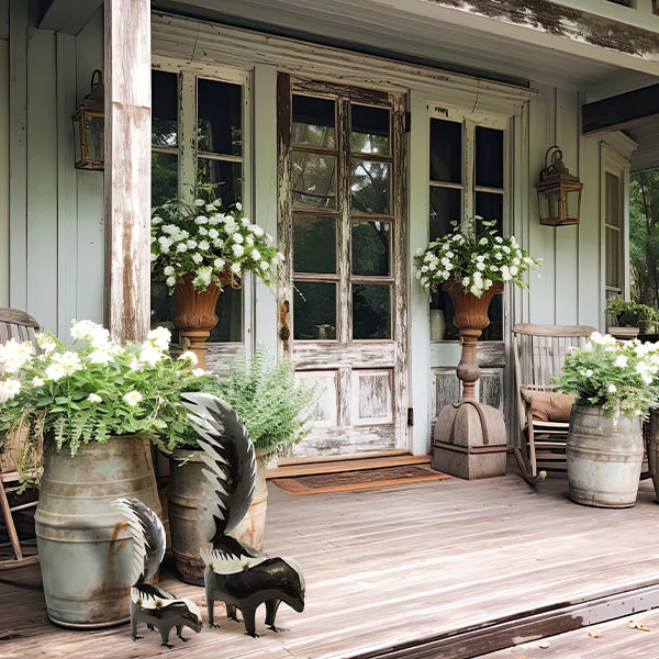 Handmade Rustic Metal Skunk, Pick Your Size