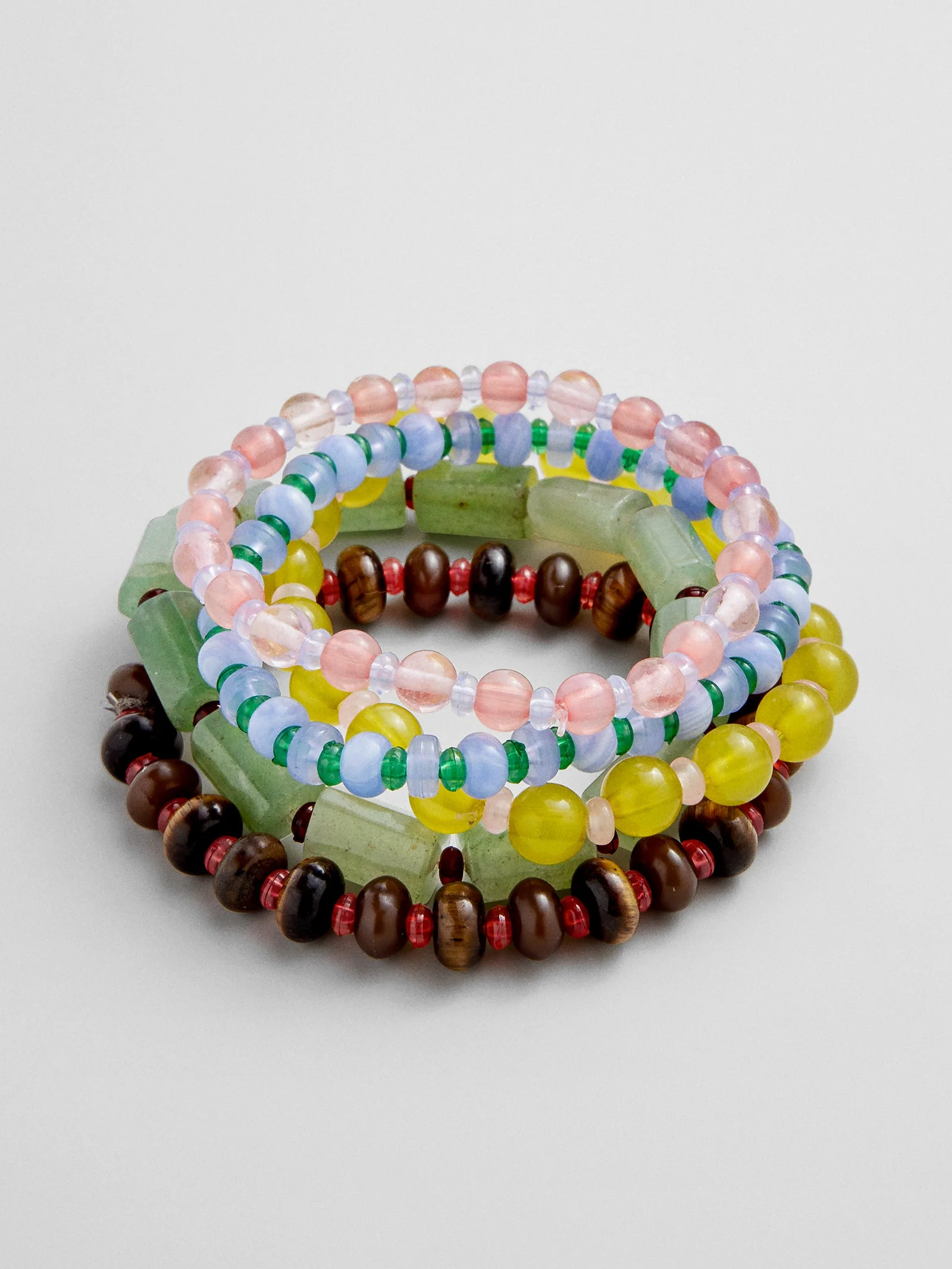 Darcy Semi-Precious Beaded Bracelet Set - Muted Multi