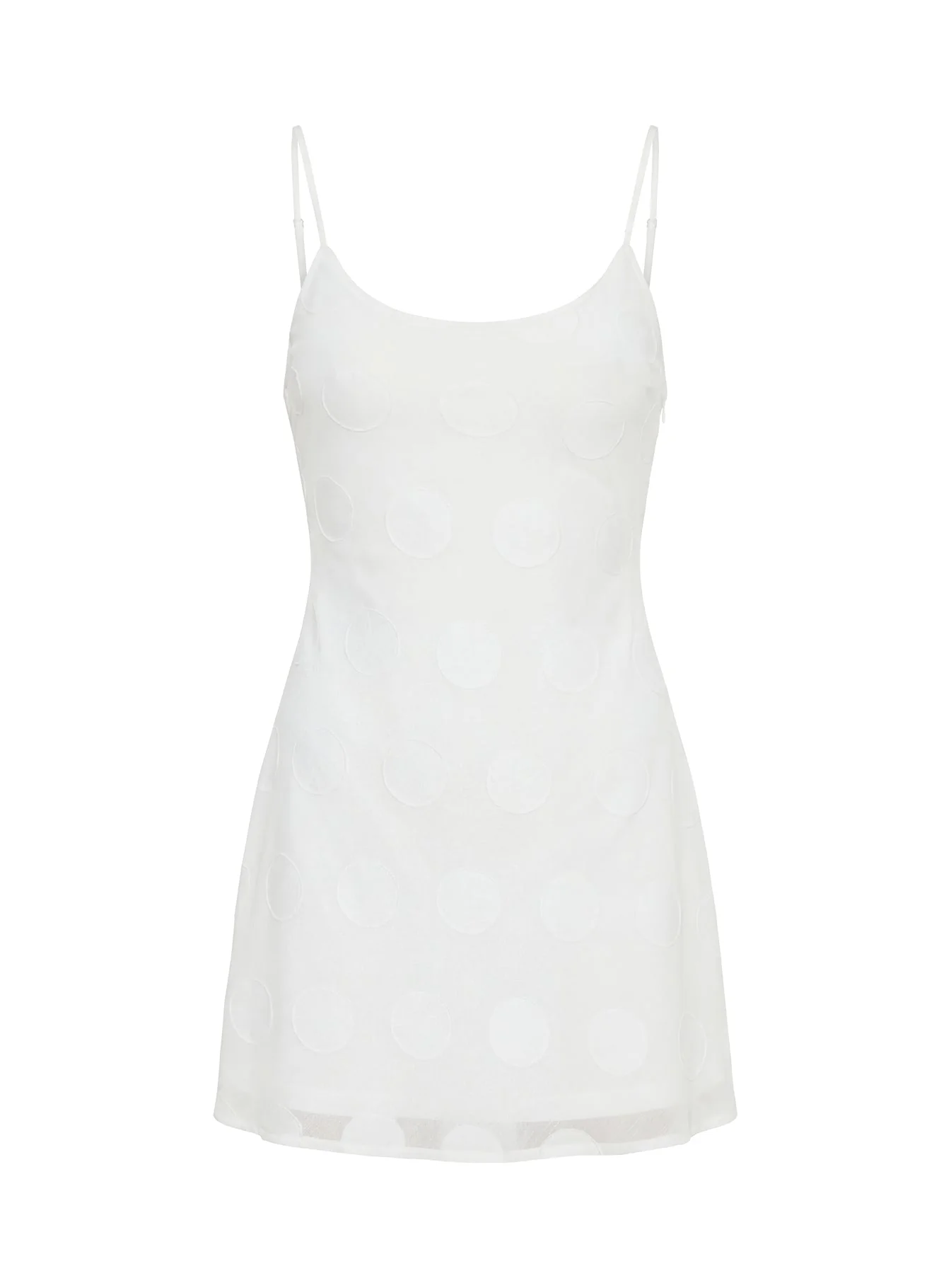 Lissie Scoop Mini Dress White Polka Dot