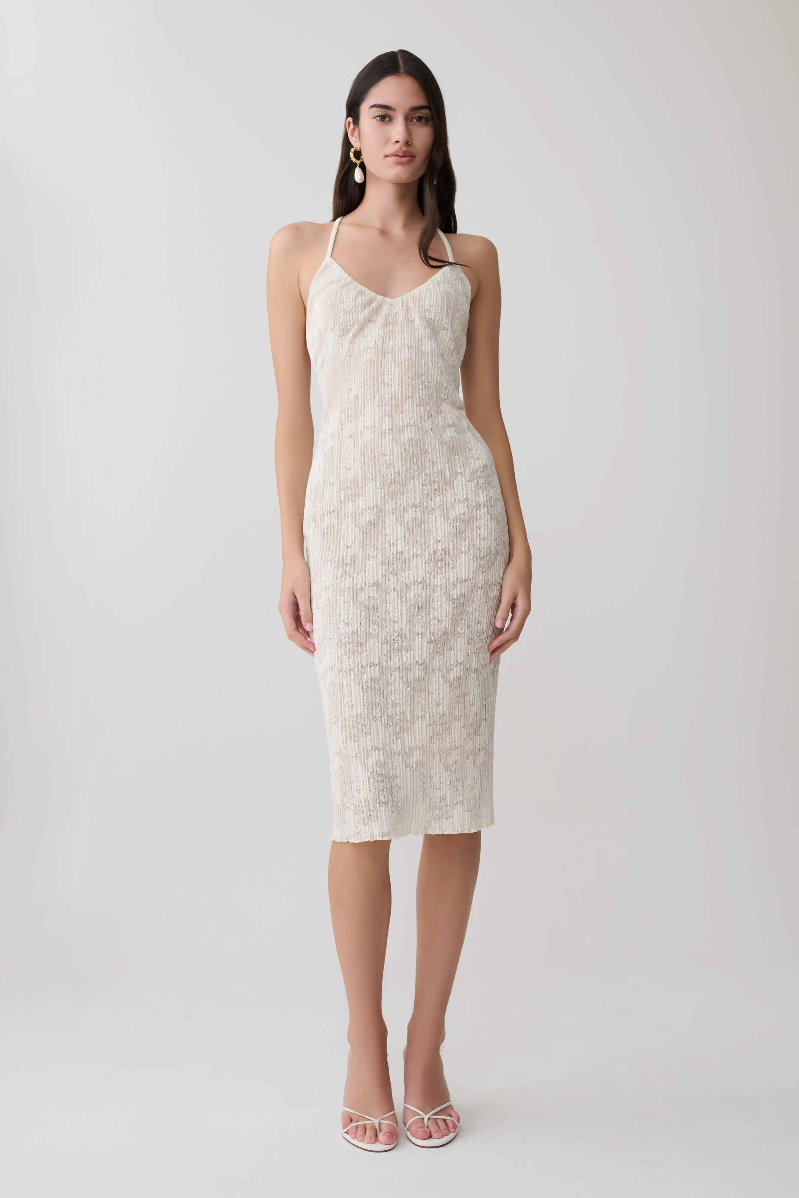 Ambrose Lace Midi Dress - Ivory