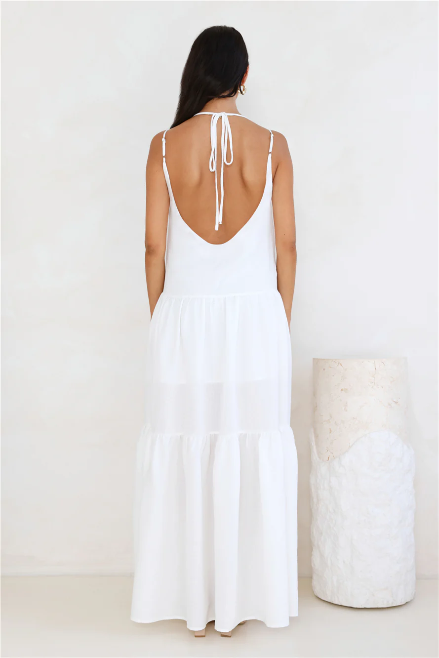 Diamond Affair Maxi Dress White - luluinthesky