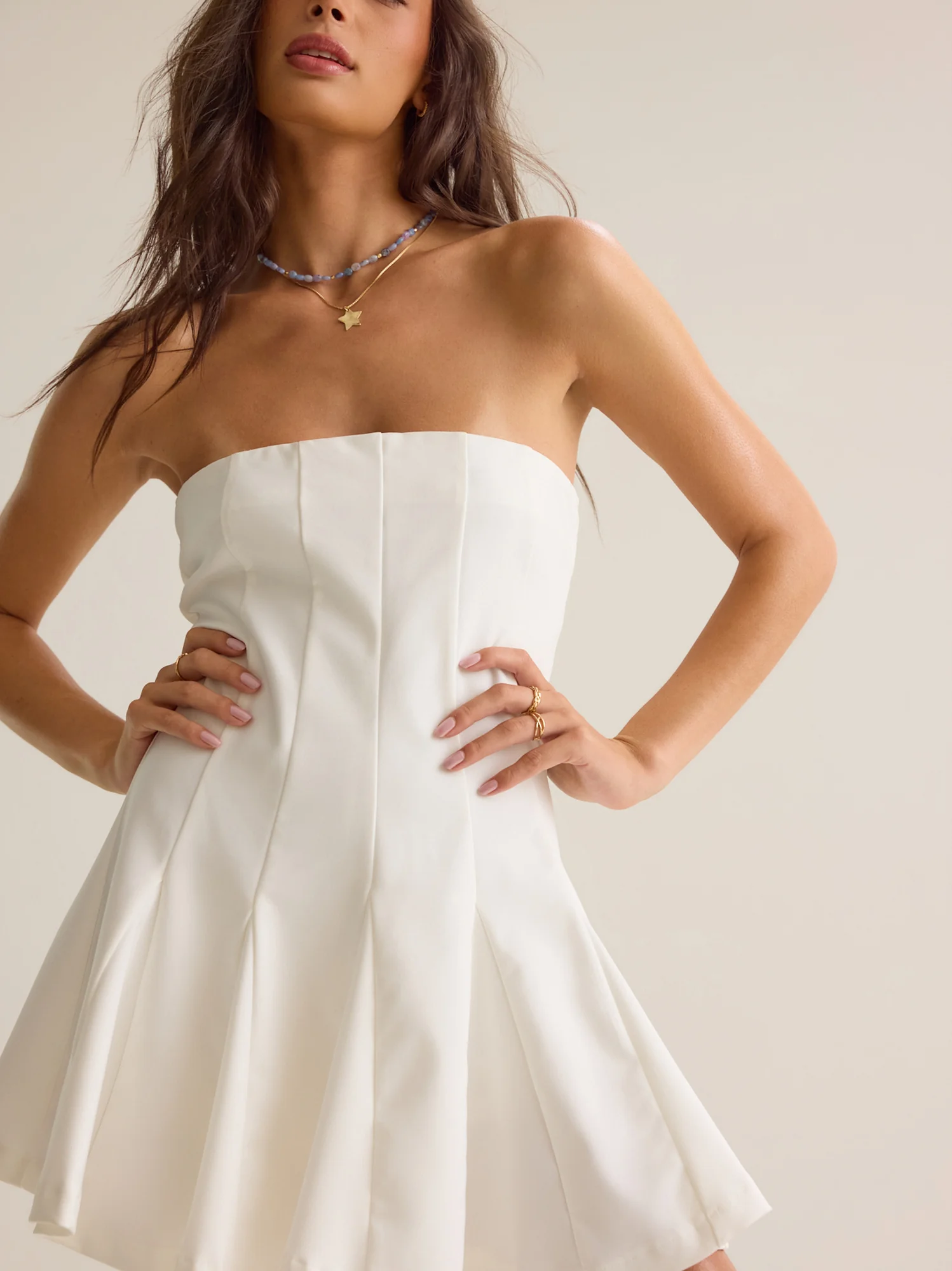 Amie Pleated Mini Dress