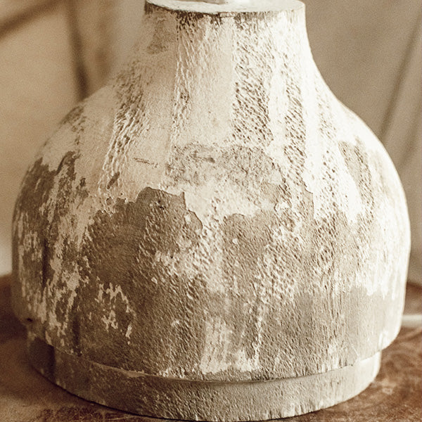 Wood Base Tabletop Lamp with Metal Splatter Shade