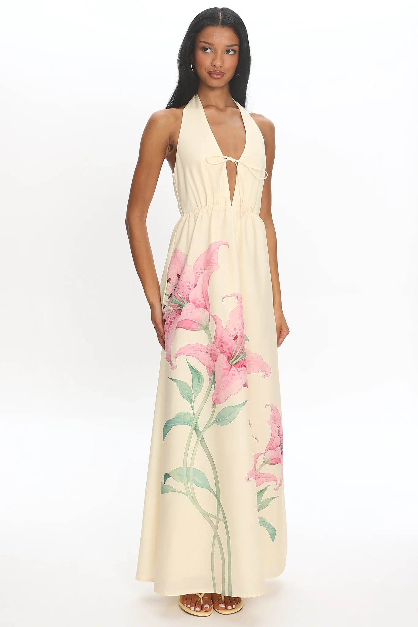 Frangipane Halter Maxi Dress Butter