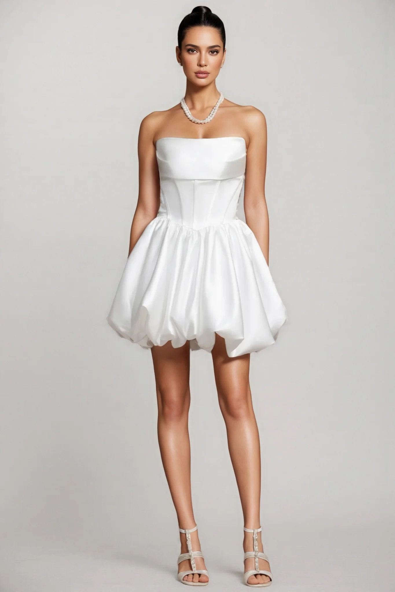 Delisy Fishbone Strapless Mini Dress
