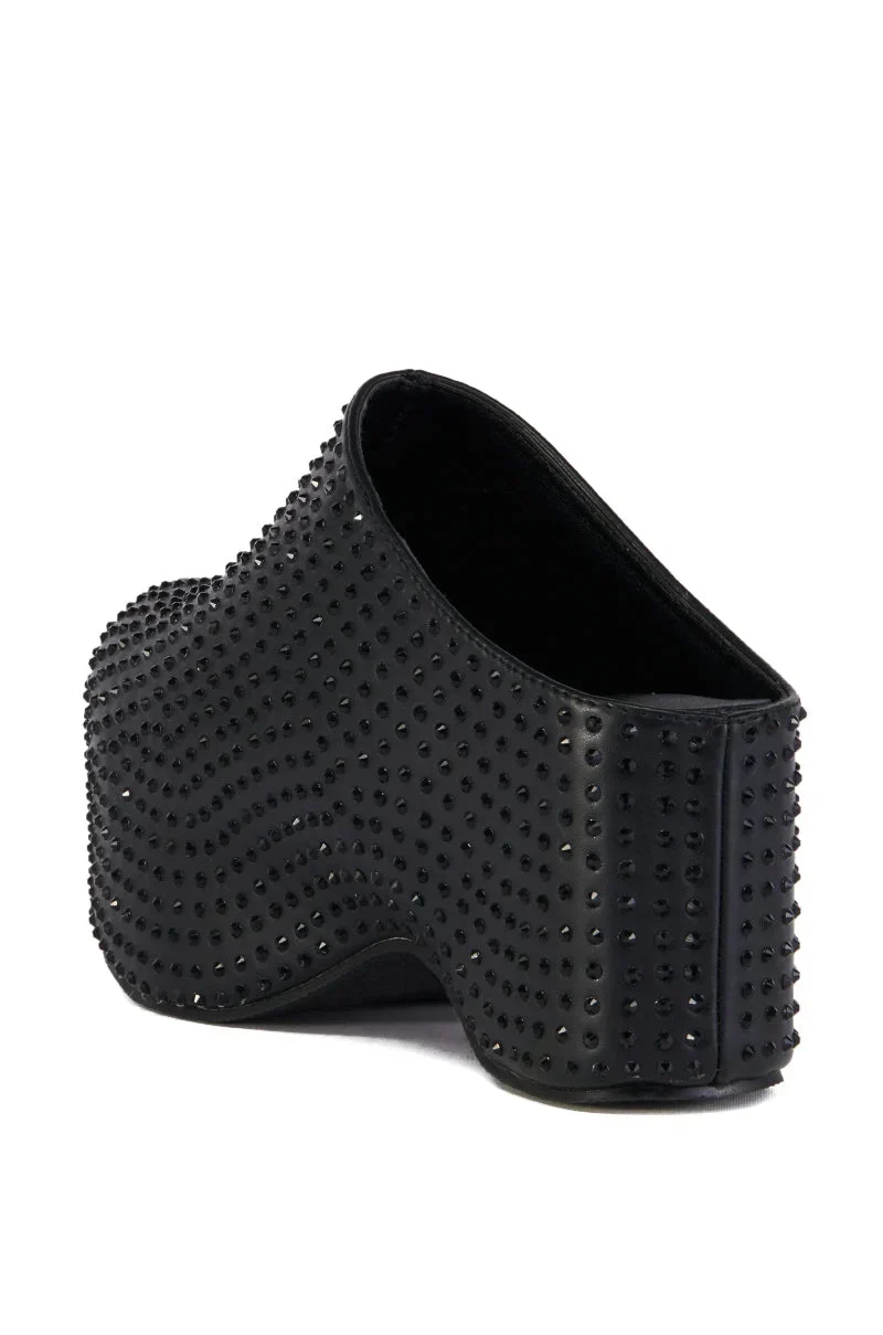 AZALEA WANG MACEY EMBELLISHED CLOG IN BLACK - luluinthesky