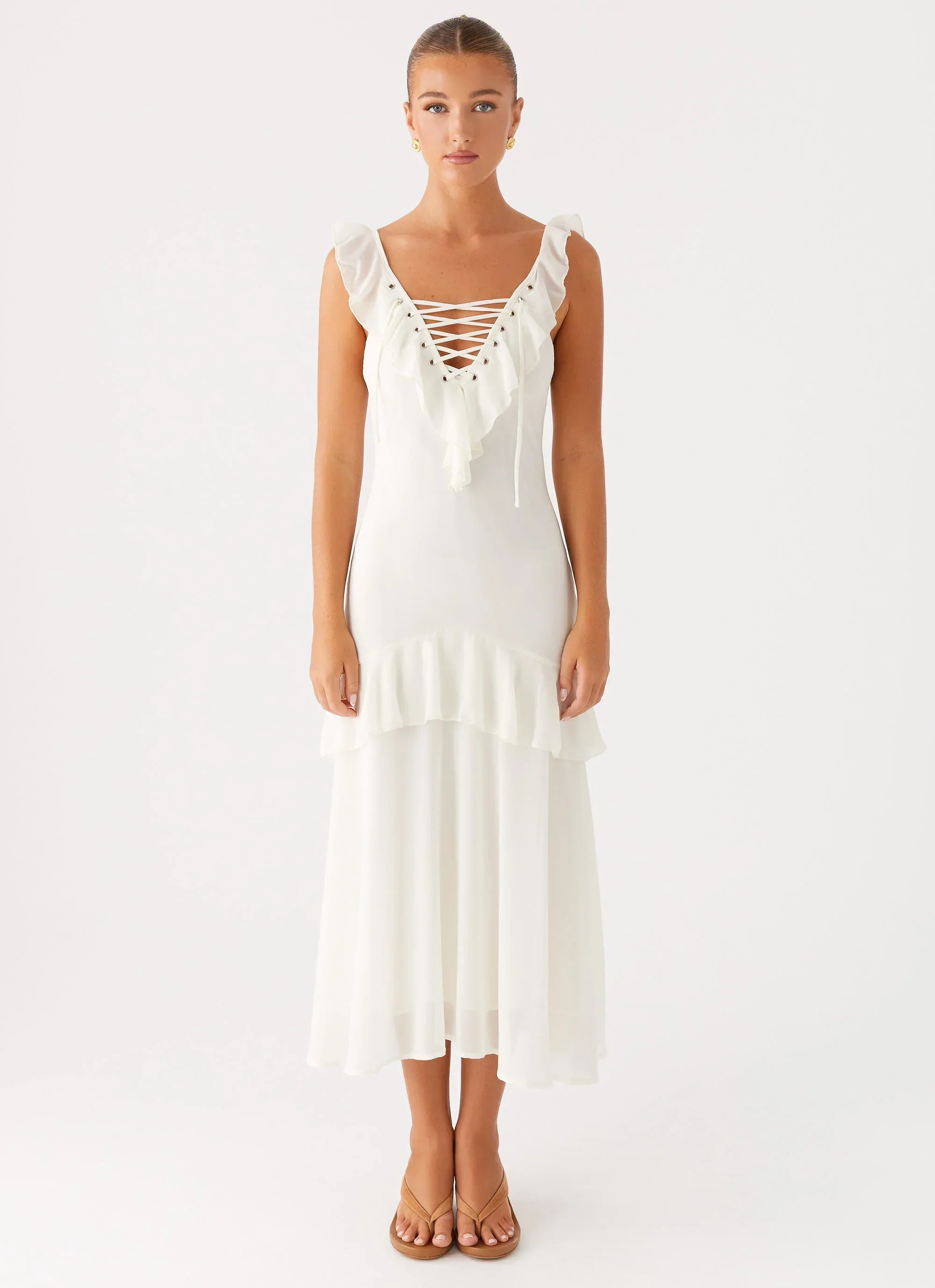 Celie Midi Dress - Ivory - luluinthesky